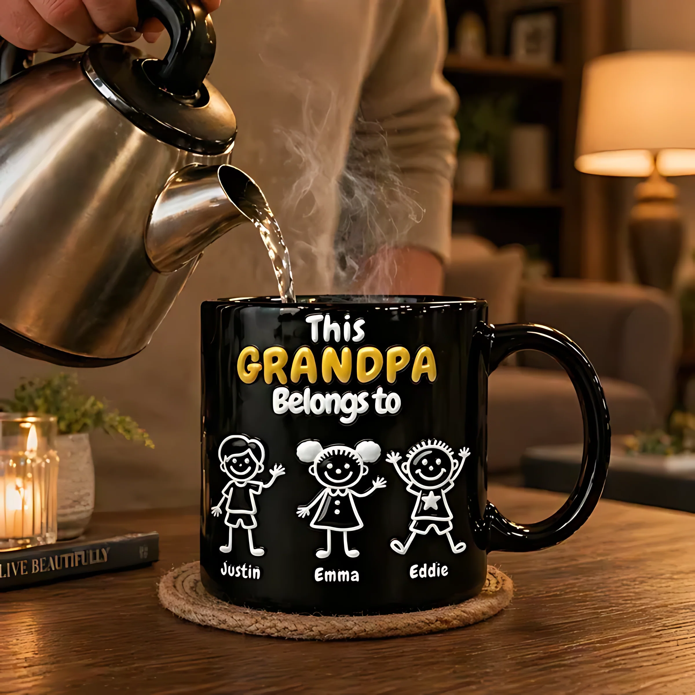 This Grandpa Belongs To - Personalized Coffee Mug - Gift For Father's Day - Image 3