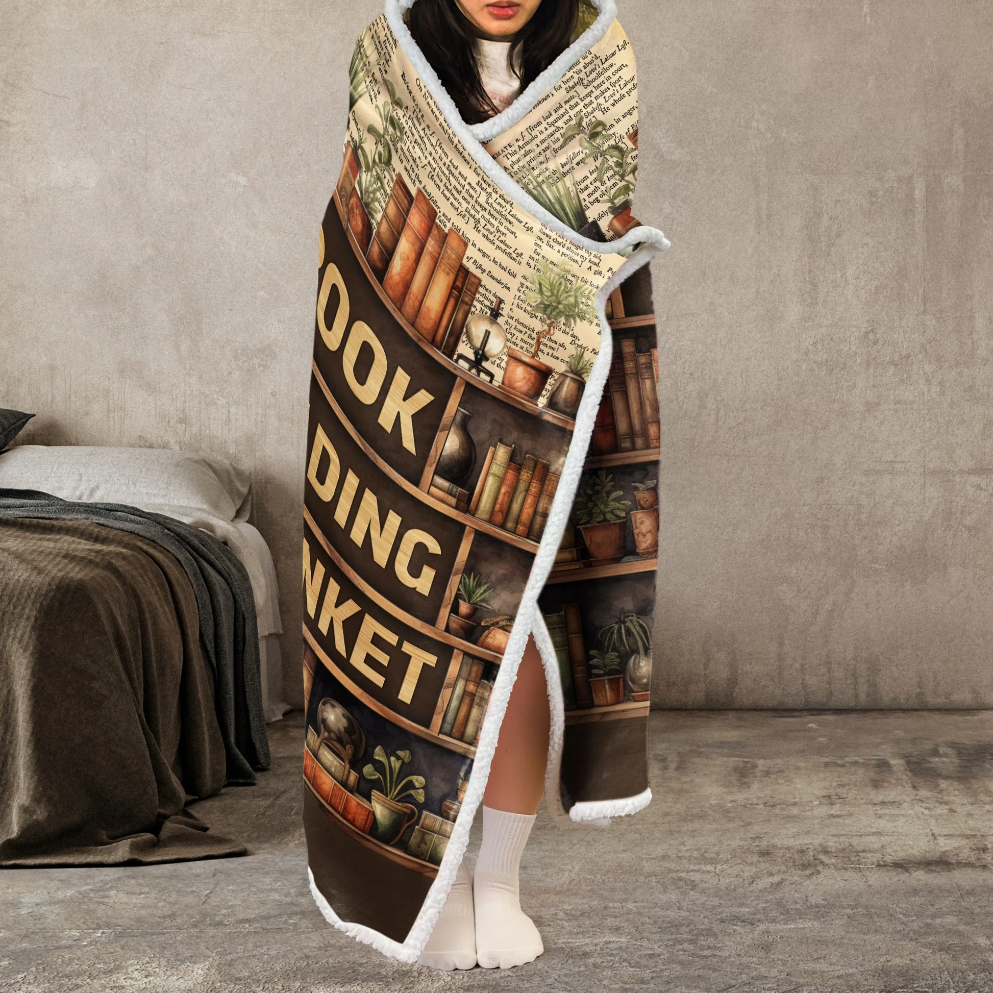 This Is My Book Reading Blanket - Personalized Wearable Blanket Hoodie| CLB1 - Image 4