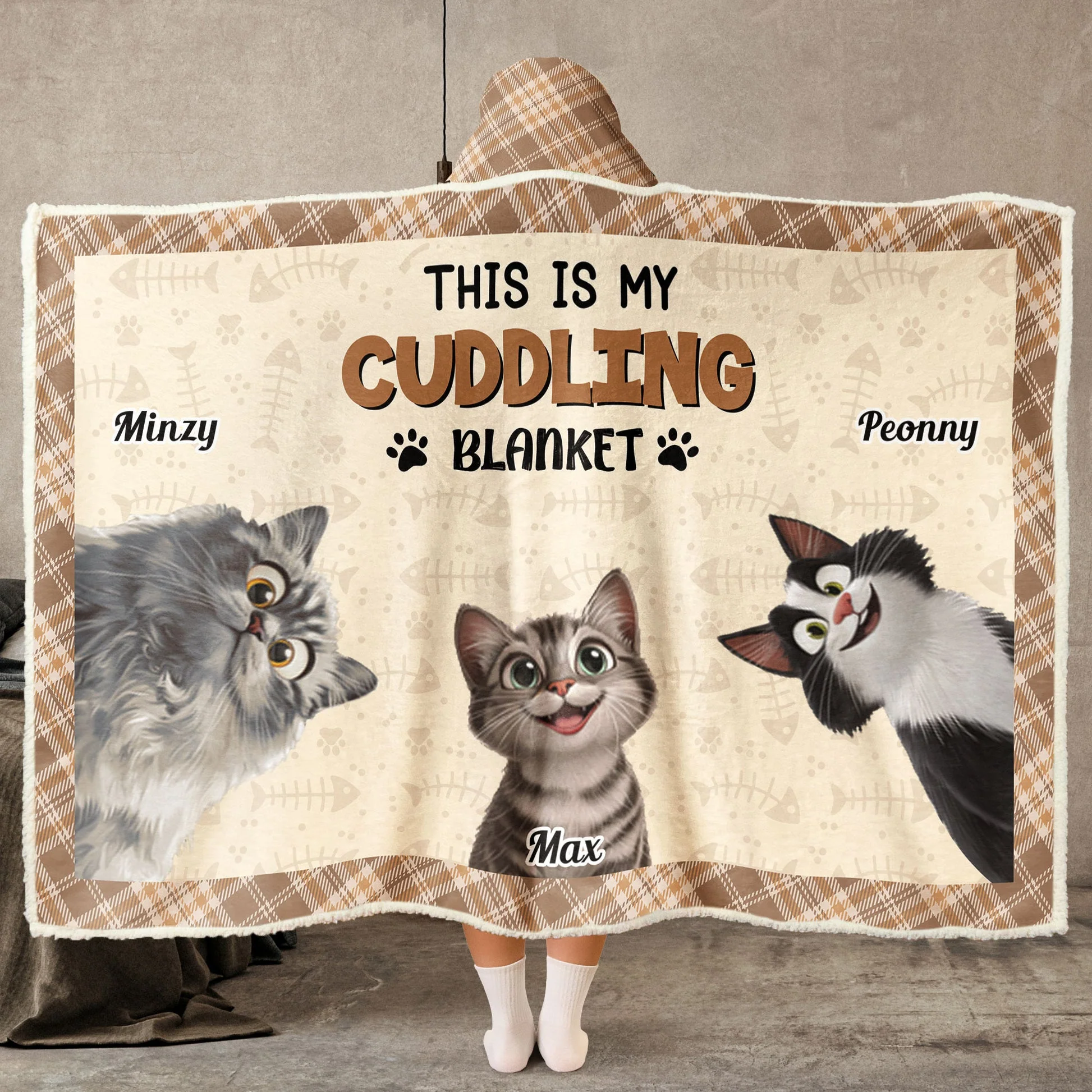 This Is Our Cuddling Blanket Cartoon Pet - Personalized Wearable Hooded Blanket - Gift For Pet Lovers, Dog Lovers | CLP15 NA94
