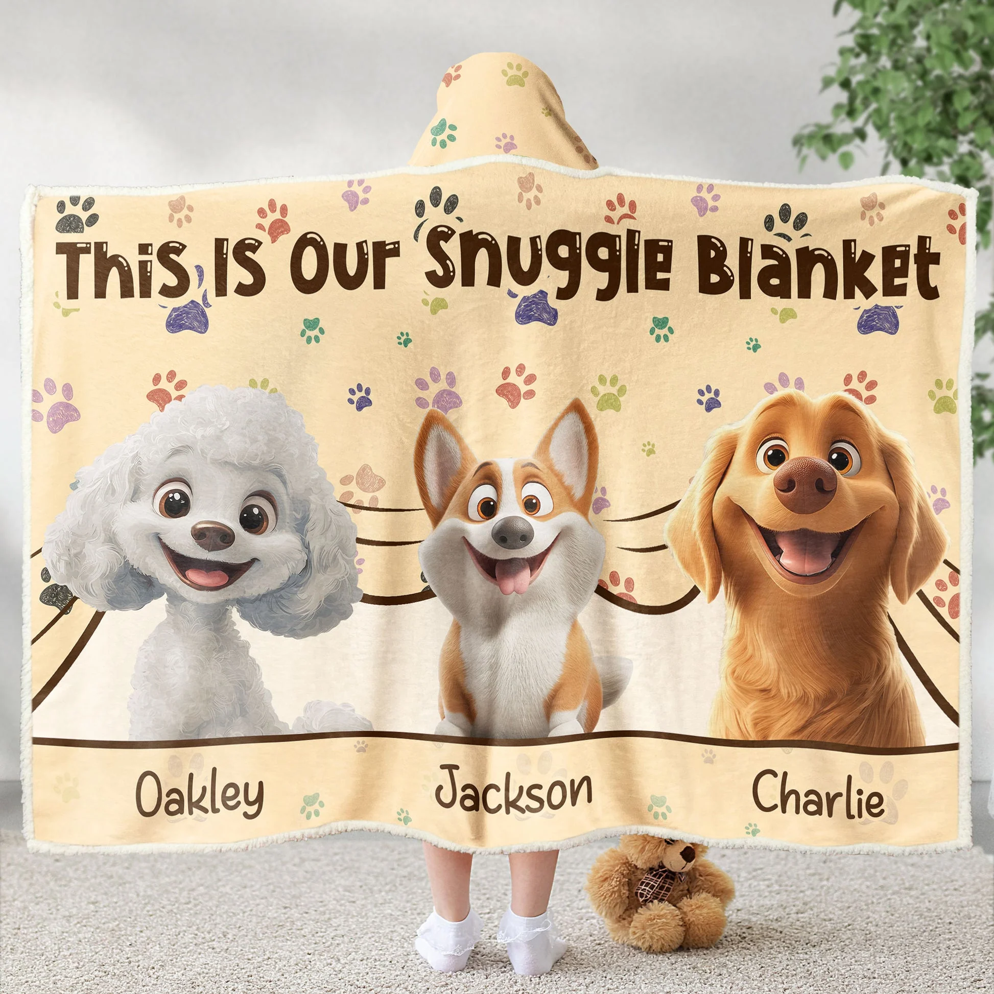 This Is Our Snuggle Blanket Cartoon Dog - Personalized Wearable Hooded Blanket - Gift For Dog Lovers | CLP15 NA94 - Image 2