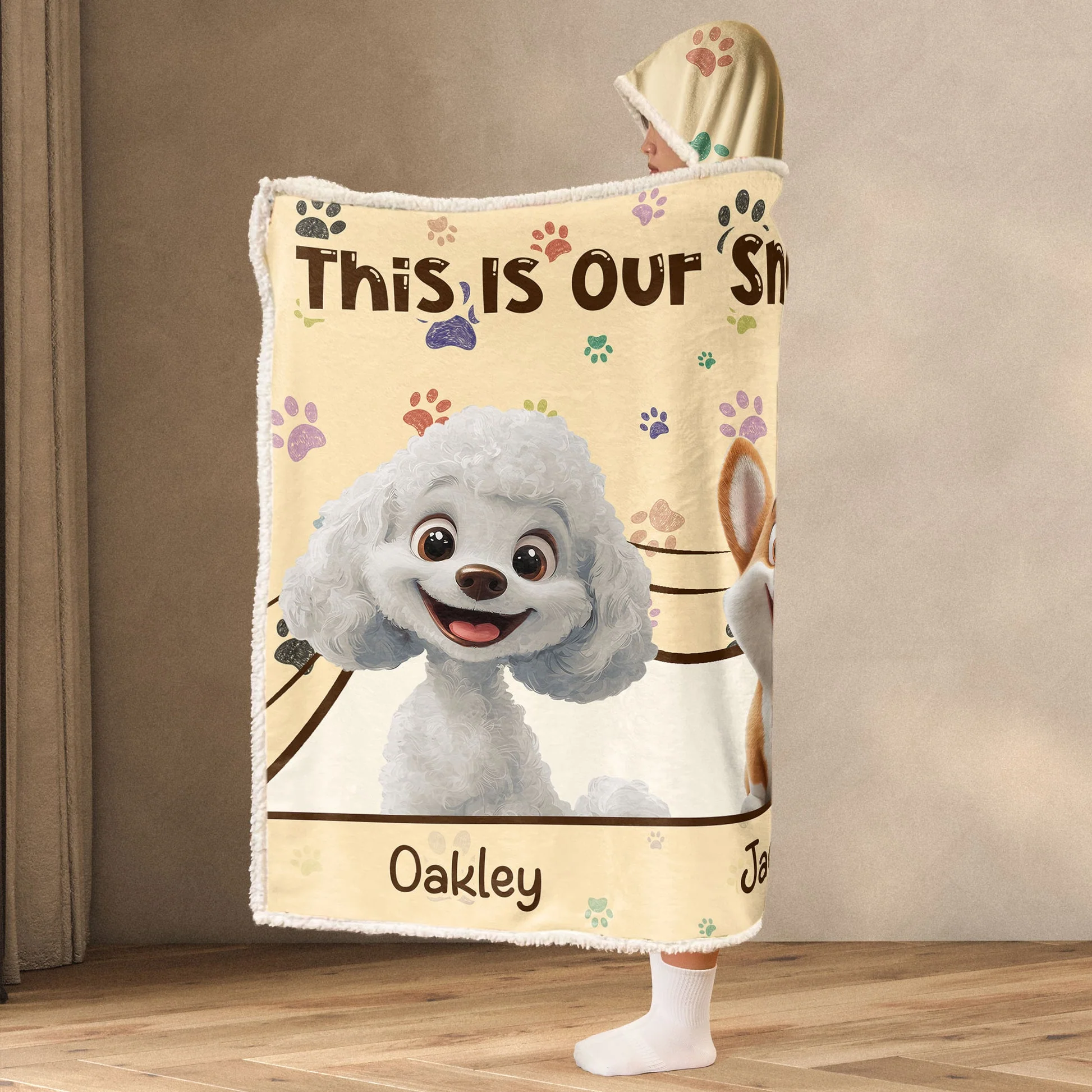 This Is Our Snuggle Blanket Cartoon Dog - Personalized Wearable Hooded Blanket - Gift For Dog Lovers | CLP15 NA94 - Image 4