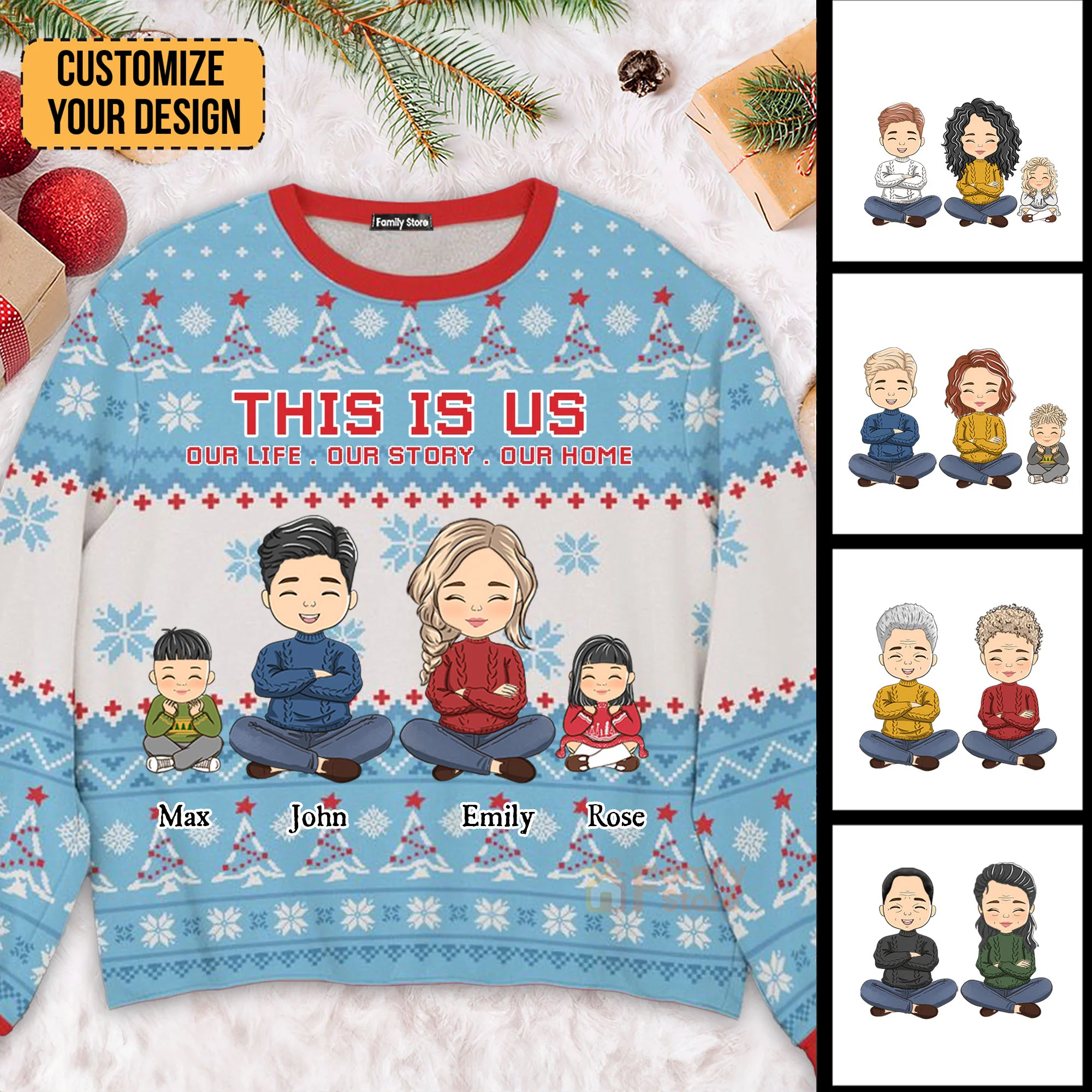 This Is Us, Our Life, Our Story, Our Home Version 2 - Gift For Gift For Husband Wife, Anniversary - Personalized Ugly Sweatshirt - CL35 NA94 - Image 2