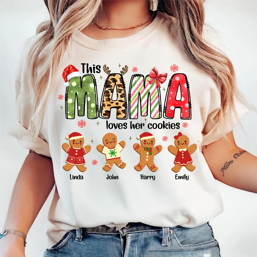 This Mama Loves Her Cookies Gingerbread - Personalized Sweater - Gift For Mom, Dad, Grandparents PT - Image 2