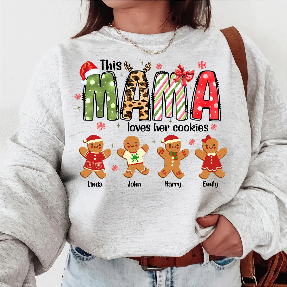 This Mama Loves Her Cookies Gingerbread - Personalized Sweater - Gift For Mom, Dad, Grandparents PT - Image 4