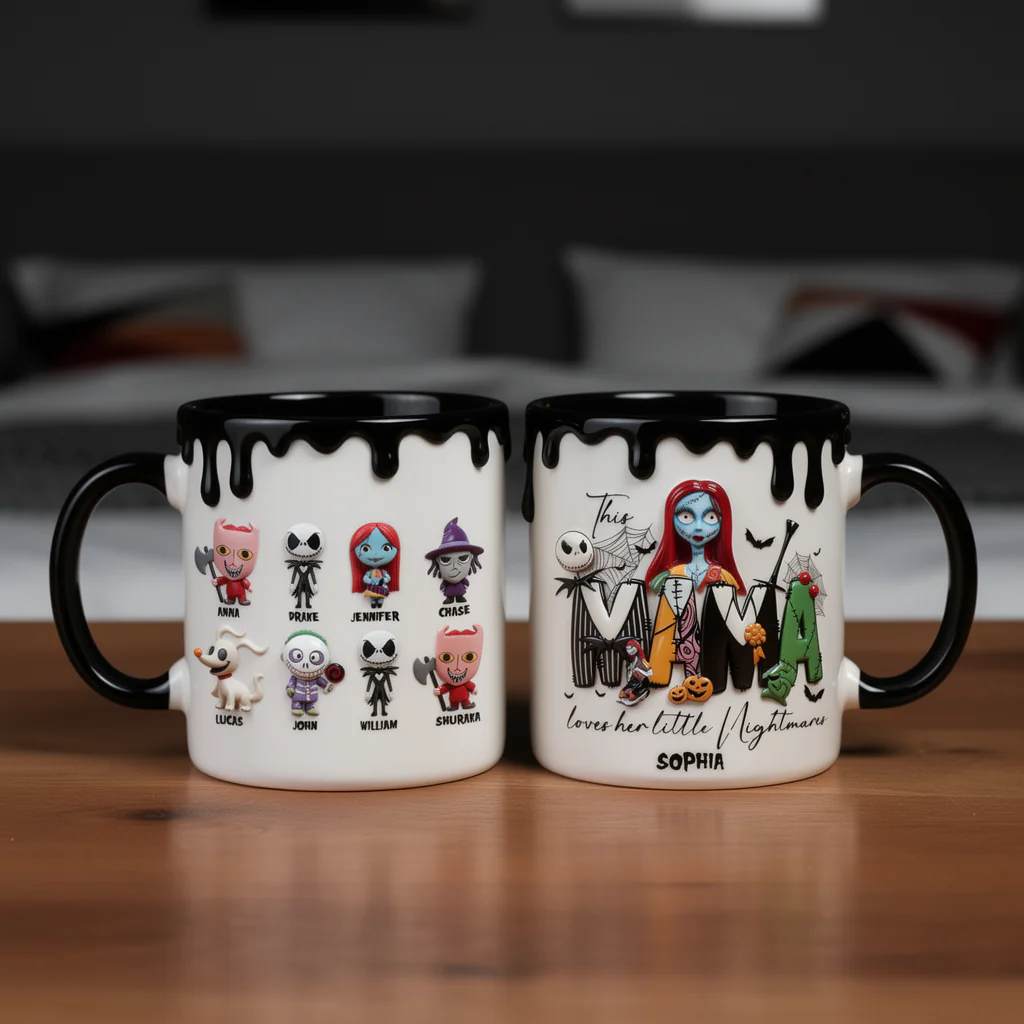 This Mama Loves Her Little Spooky  - Personalized Accent Mug - Gift For Mom, Fan Movies HH01