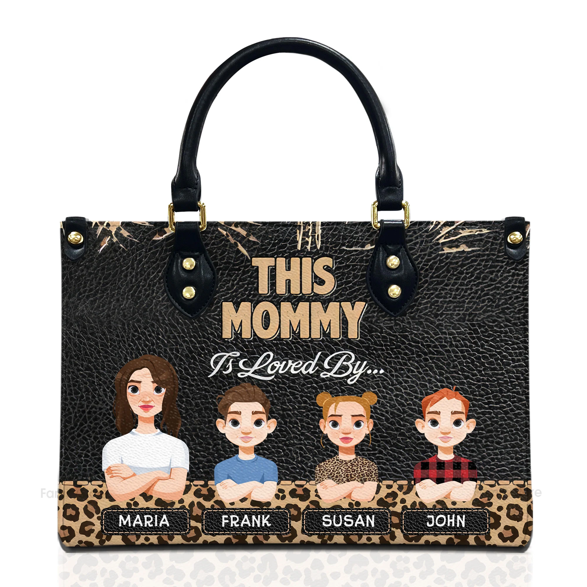 This Mommy Is Loved By - Personalized Leather Bag - Gift For Mother, Grandma, Grandmother, Mother's Day | CL50 NA94