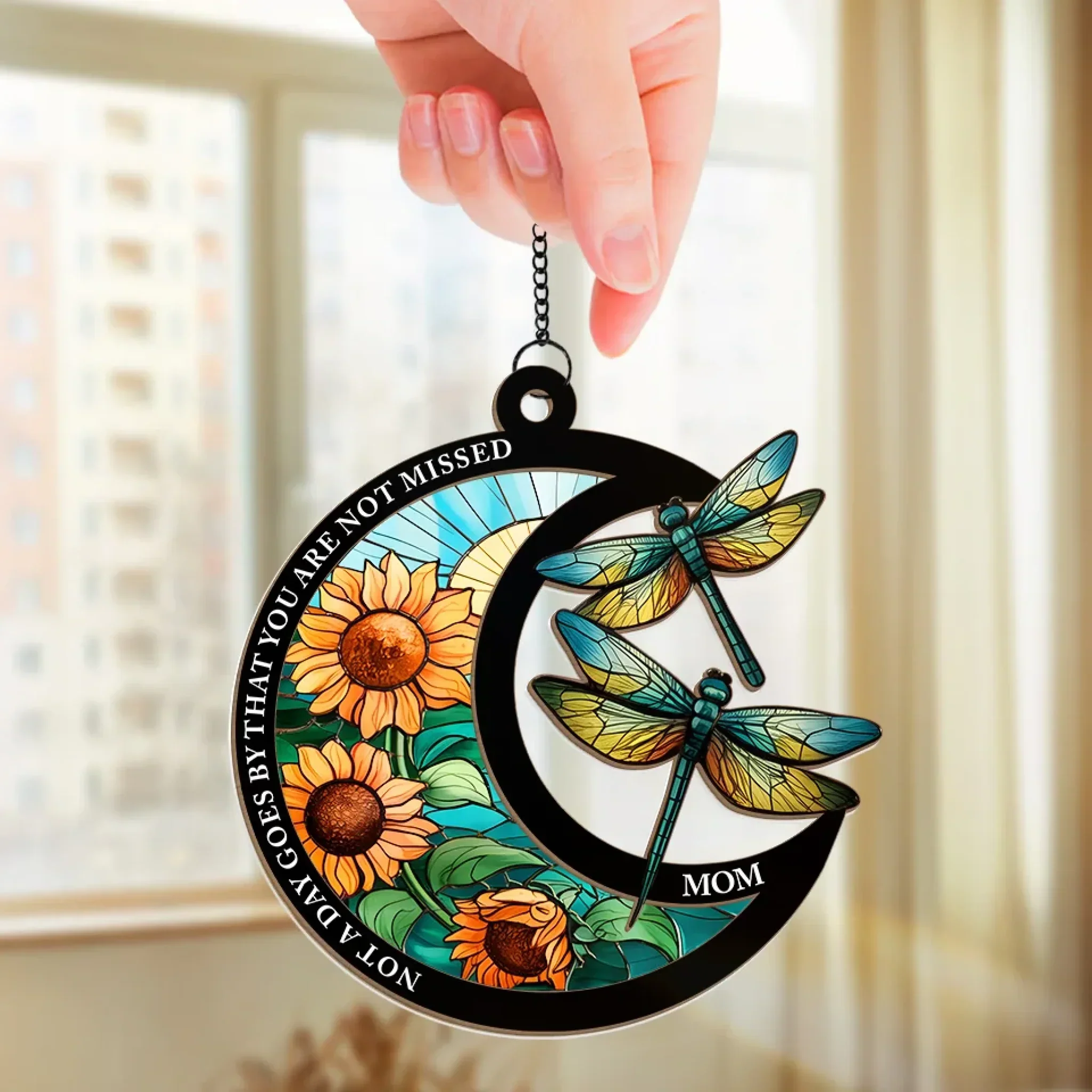 Time May Pass, But Memories Remain Evergreen - Personalized Window Hanging Window Hanging Suncatcher Ornament - Memorial Gift For Family Members | NA94 - Image 2