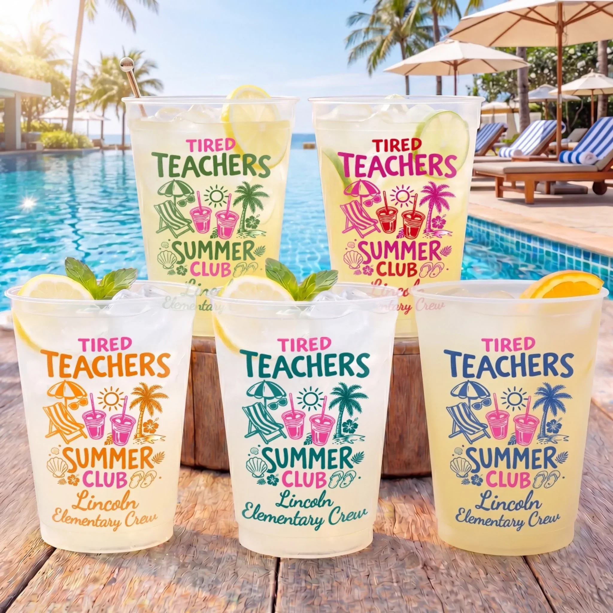 Tired Teachers Summer Club - Personalized Cups - Gift For Teachers