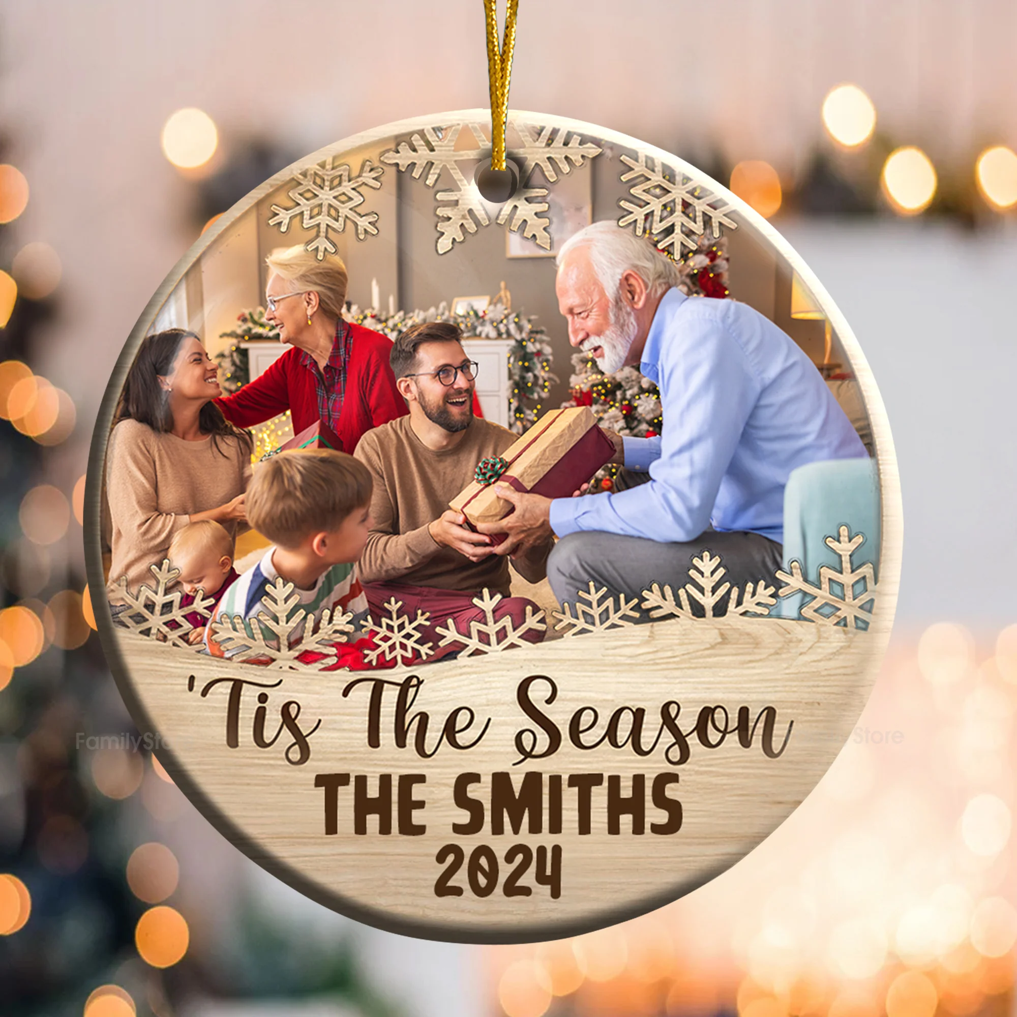 Tis The Season - Gift For Family Members - Personalized Ceramic Ornament NA94 - Image 2