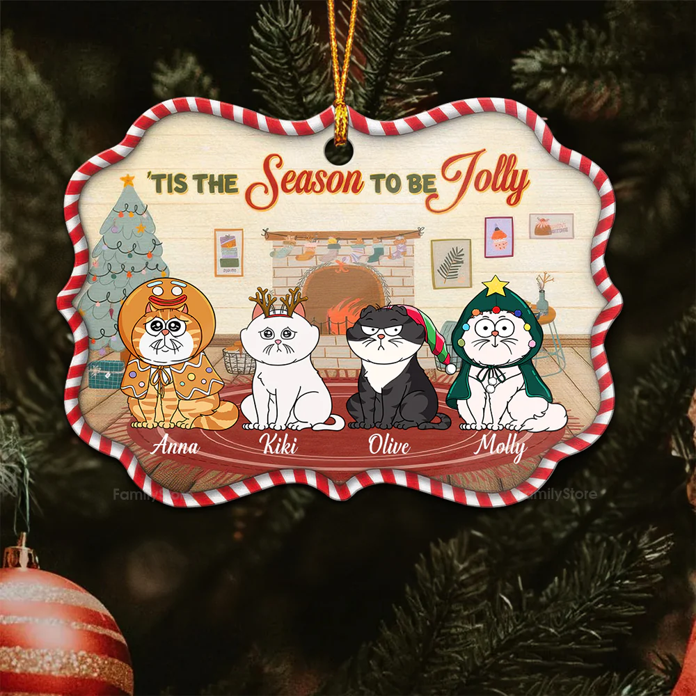 Tis The Season To Be Merry - Gift For Cat Lover, Pet Lovers - Personalized Wood Ornament - CLP03 NH96 - Image 4