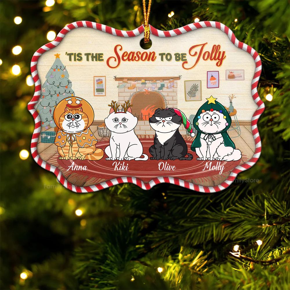 Tis The Season To Be Merry - Gift For Cat Lover, Pet Lovers - Personalized Wood Ornament - CLP03 NH96 - Image 5