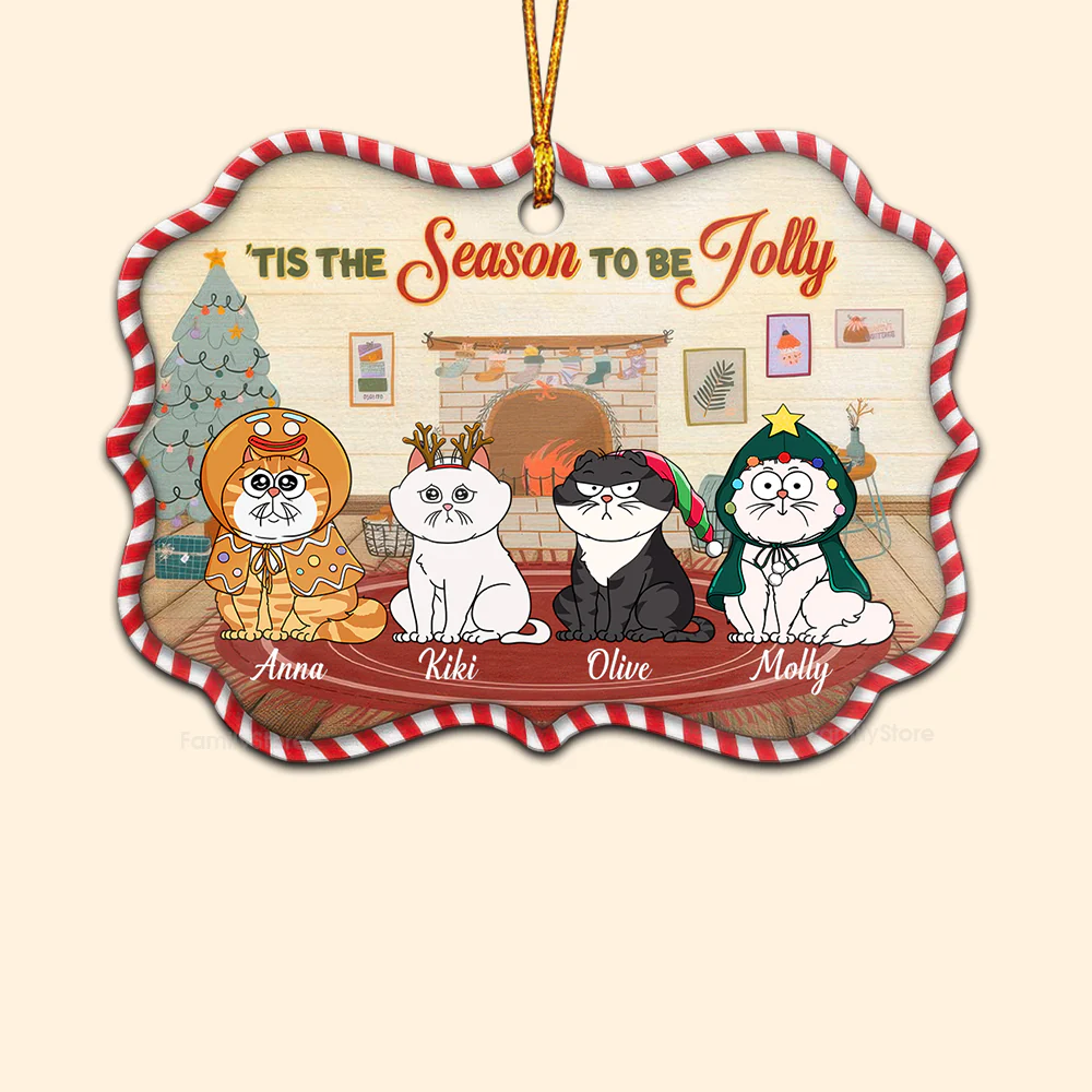 Tis The Season To Be Merry - Gift For Cat Lover, Pet Lovers - Personalized Wood Ornament - CLP03 NH96 - Image 6