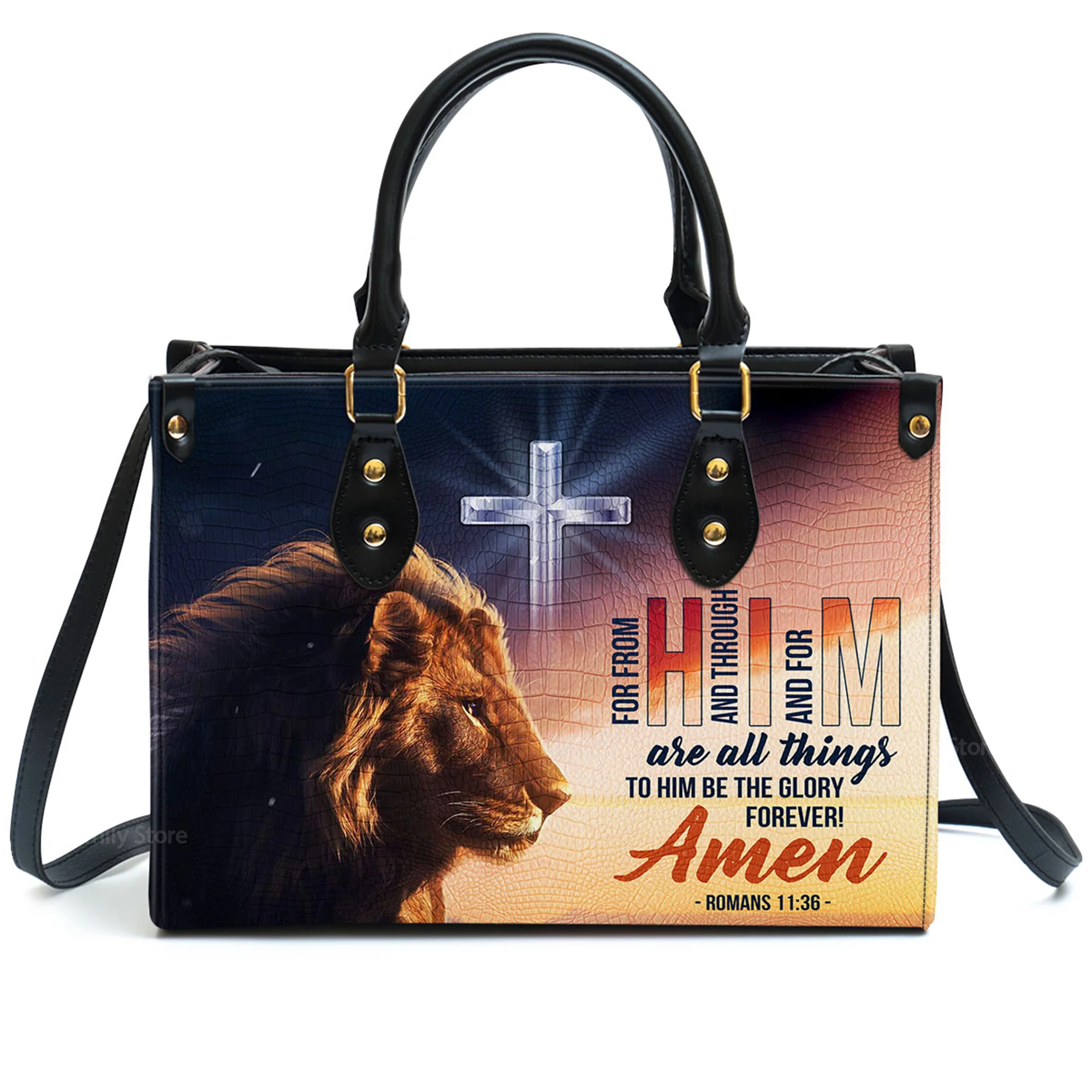 To Him Be The Glory Forever - Beautiful Personalized Leather Handbag - AT4081442 - Image 2