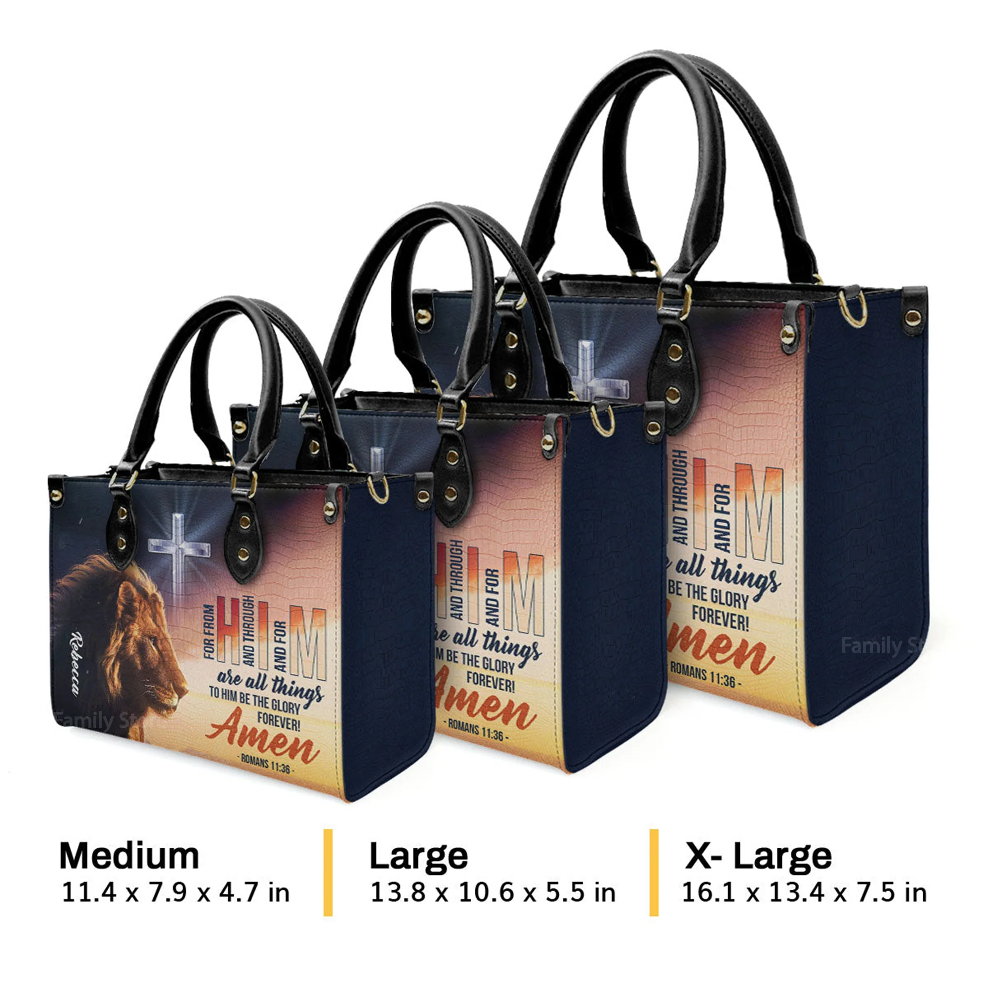 To Him Be The Glory Forever - Beautiful Personalized Leather Handbag - AT4081442 - Image 4