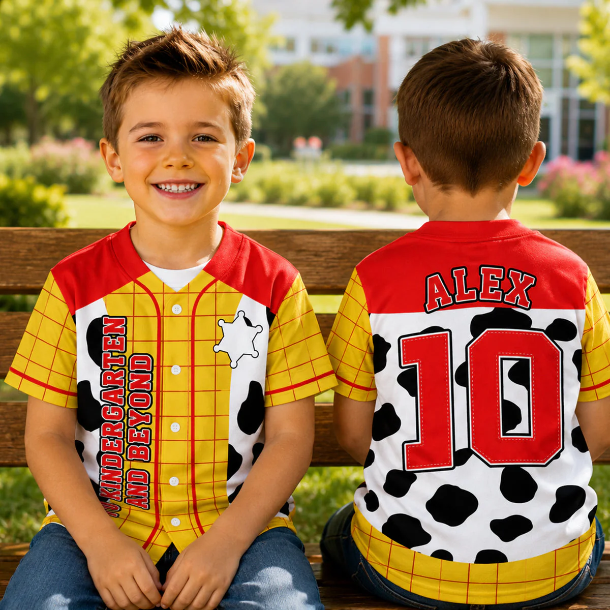 To Kindergarten And Beyond Cowboy Story - Personalized Baseball Jersey for Kids, Youth - Back To School Gifts For Kids - Image 2