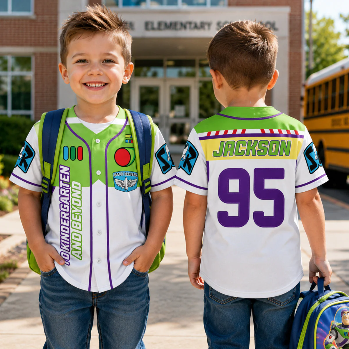 To Kindergarten And Beyond Cowboy Story - Personalized Baseball Jersey for Kids, Youth - Back To School Gifts For Kids - Image 3