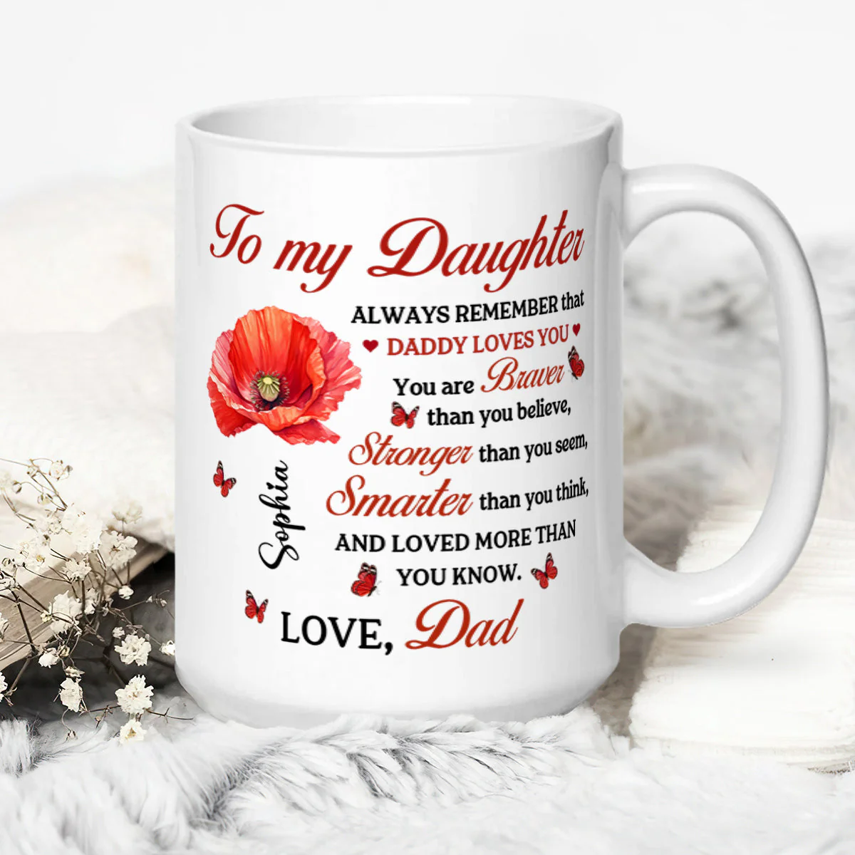 To My Daughter - Personalized Ceramic Coffee Mug - Christian Gift For Daughter BA01 - Image 4