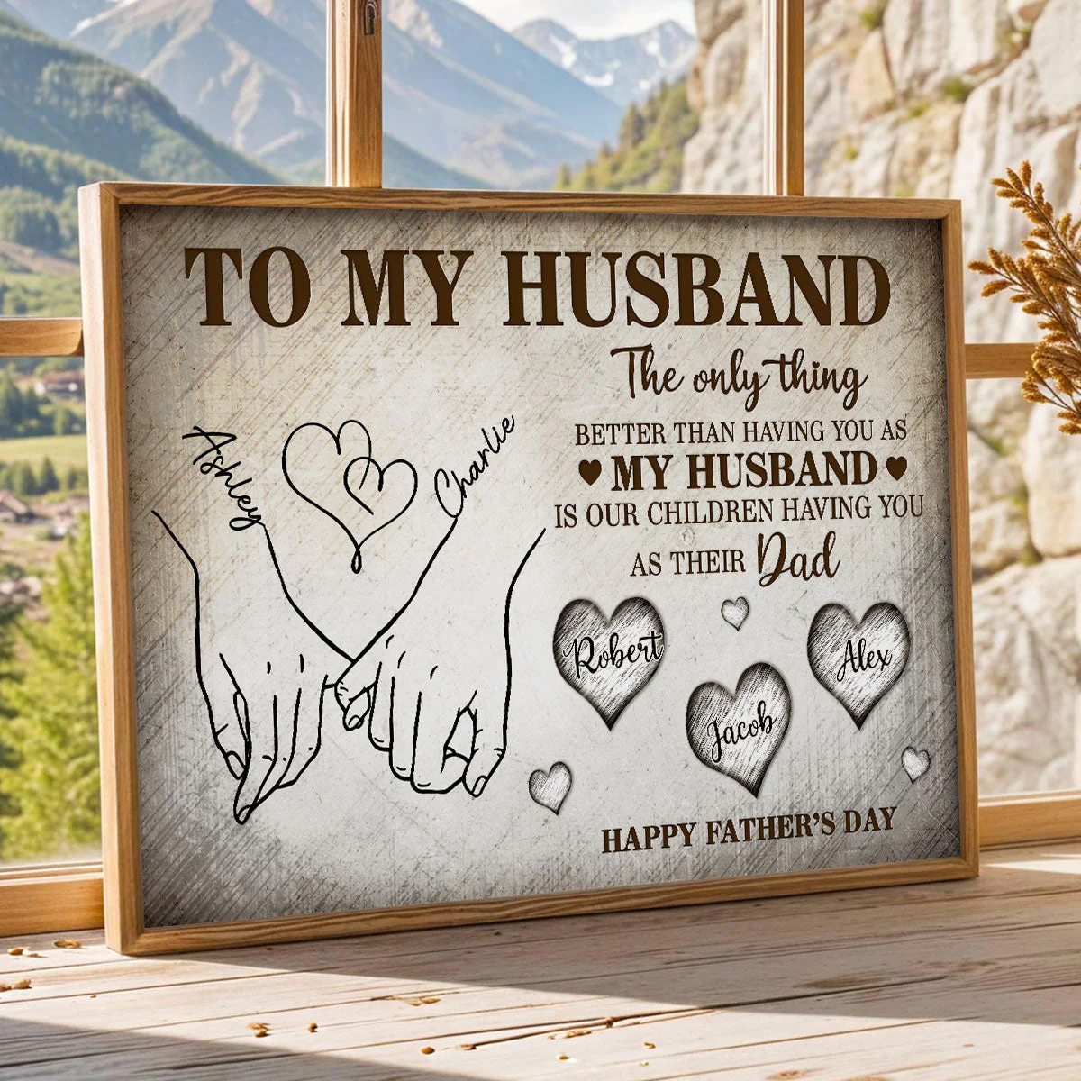 To My Husband Having You As My Husband Our Children Having You As Dad - Personalized Poster Canvas - Gift For Husband, Dad - Image 6