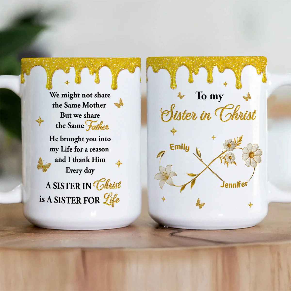 To My Sister In Christ - Personalized Ceramic Coffee Mug - Christian Gift For Sister BA01 - Image 2