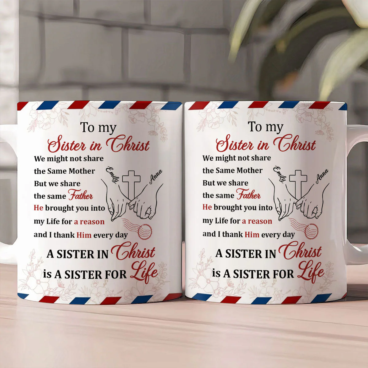 To My Sister In Christ - Personalized Ceramic Coffee Mug - Christian Gift - Image 2