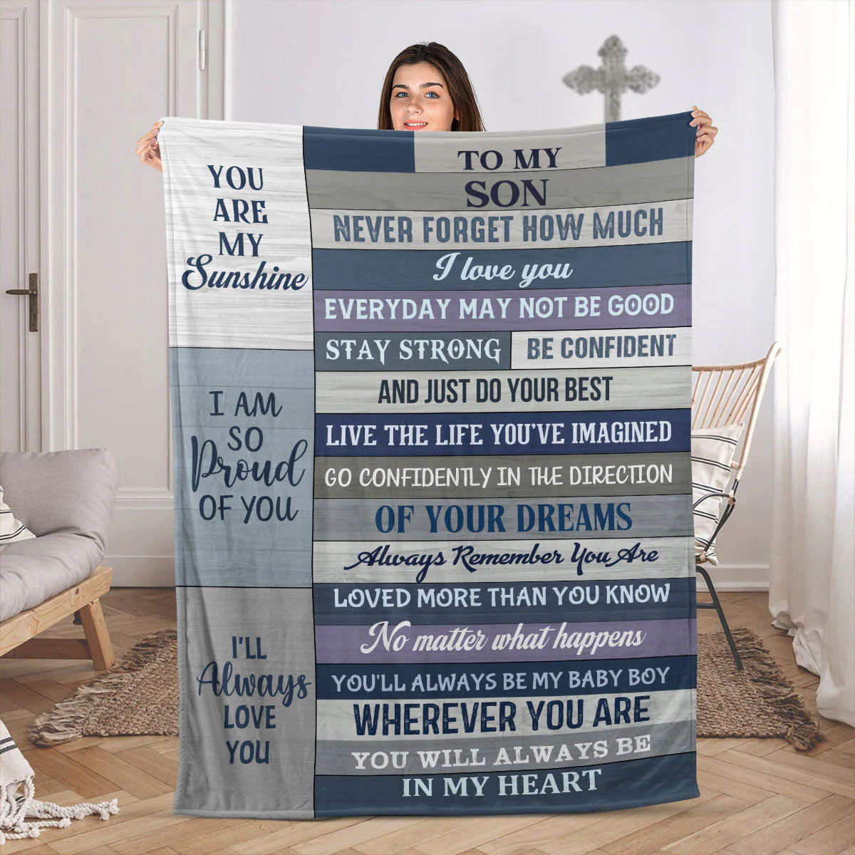 To My Son - Personalized Fleece Blanket TD118