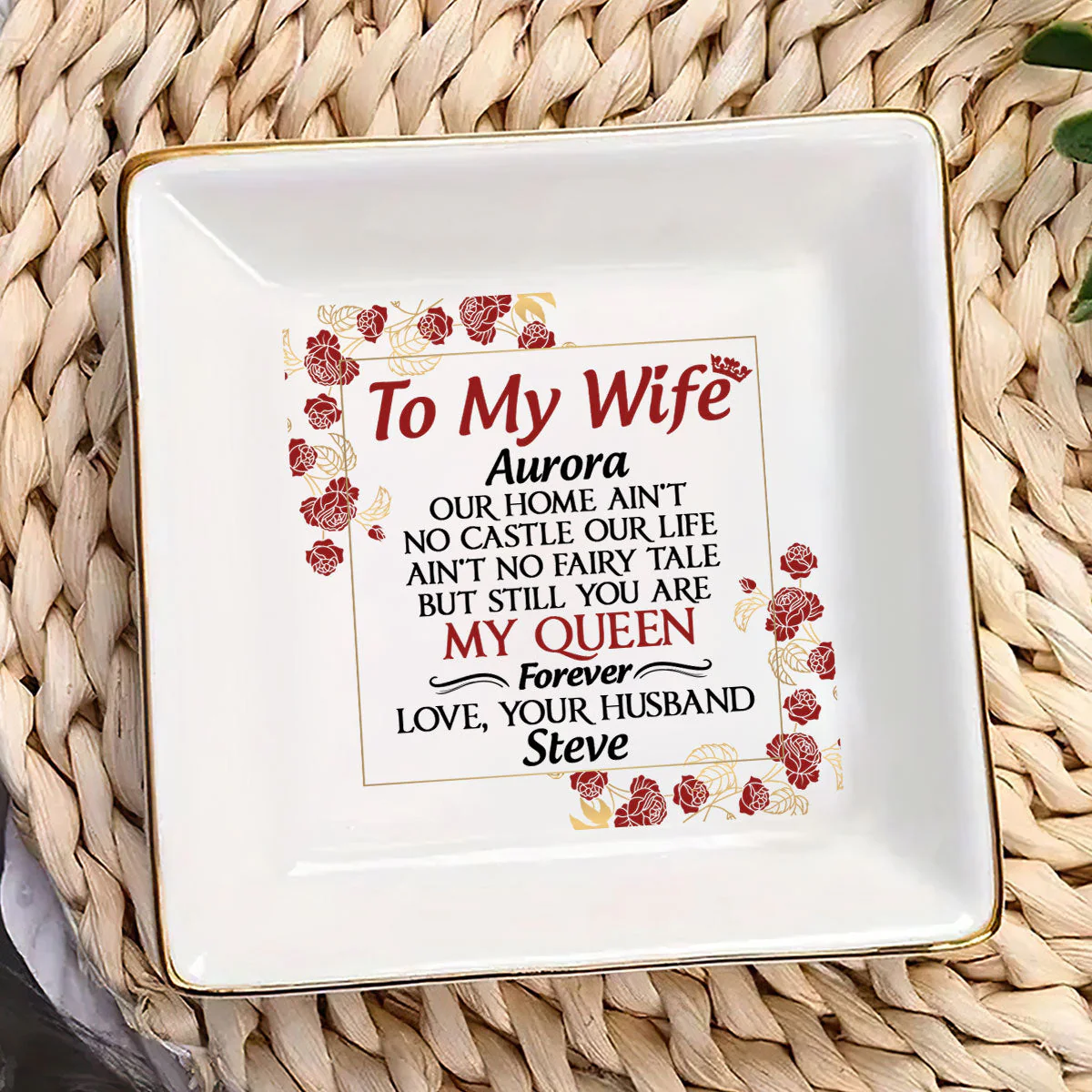 To My Wife - Personalized Jewelry Dish - Gift For Girlfriend, Wife - NH96 - Image 3