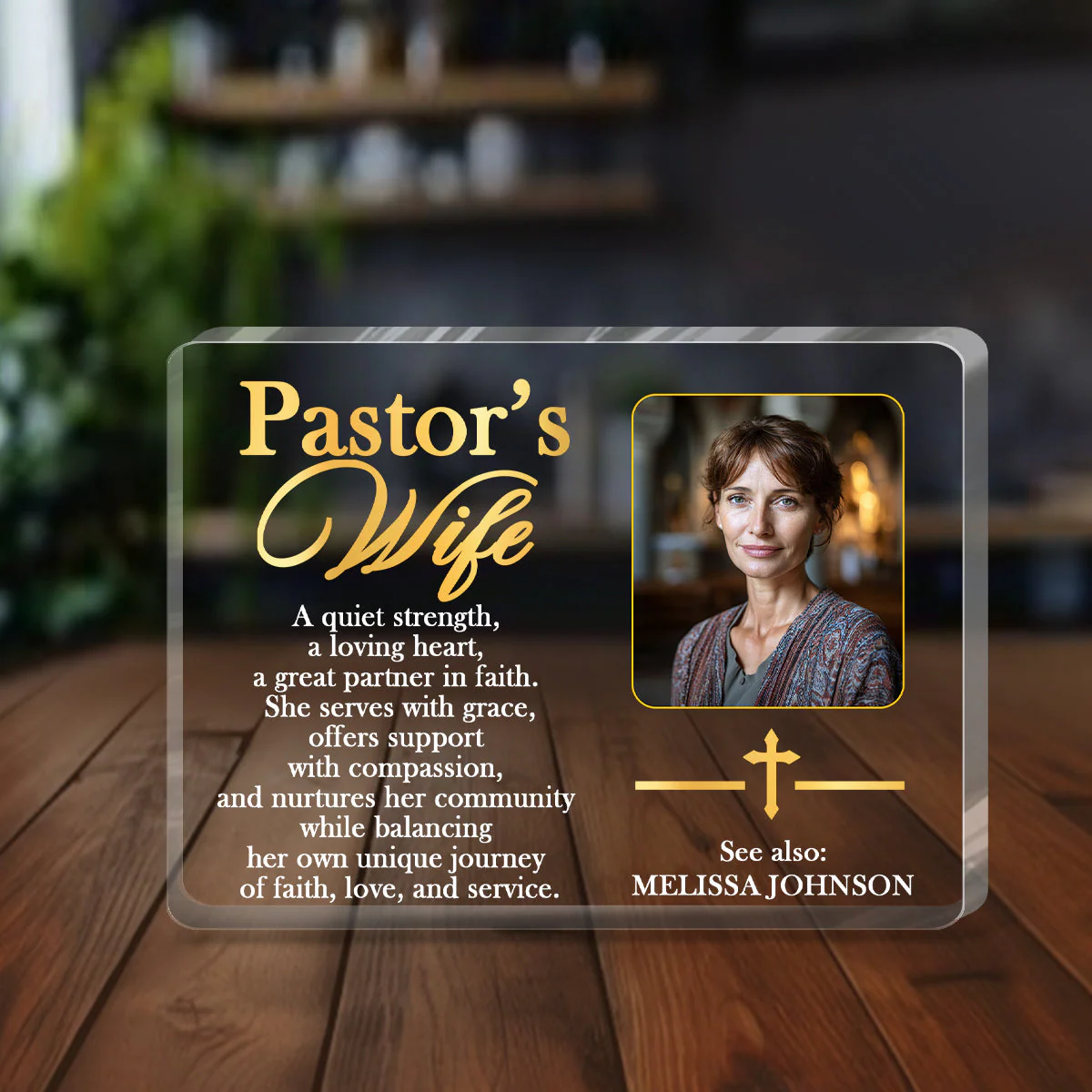 To Our Pastor's Wife - Personalized Custom Shaped Squared Acrylic Plaque TD118