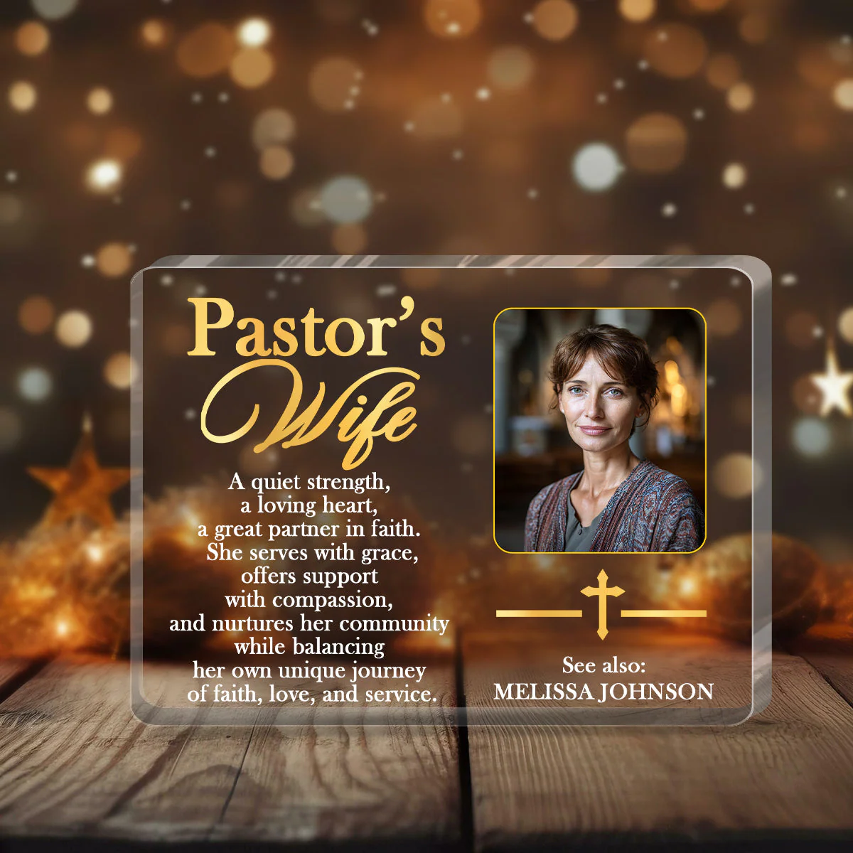 To Our Pastor's Wife - Personalized Custom Shaped Squared Acrylic Plaque TD118 - Image 2