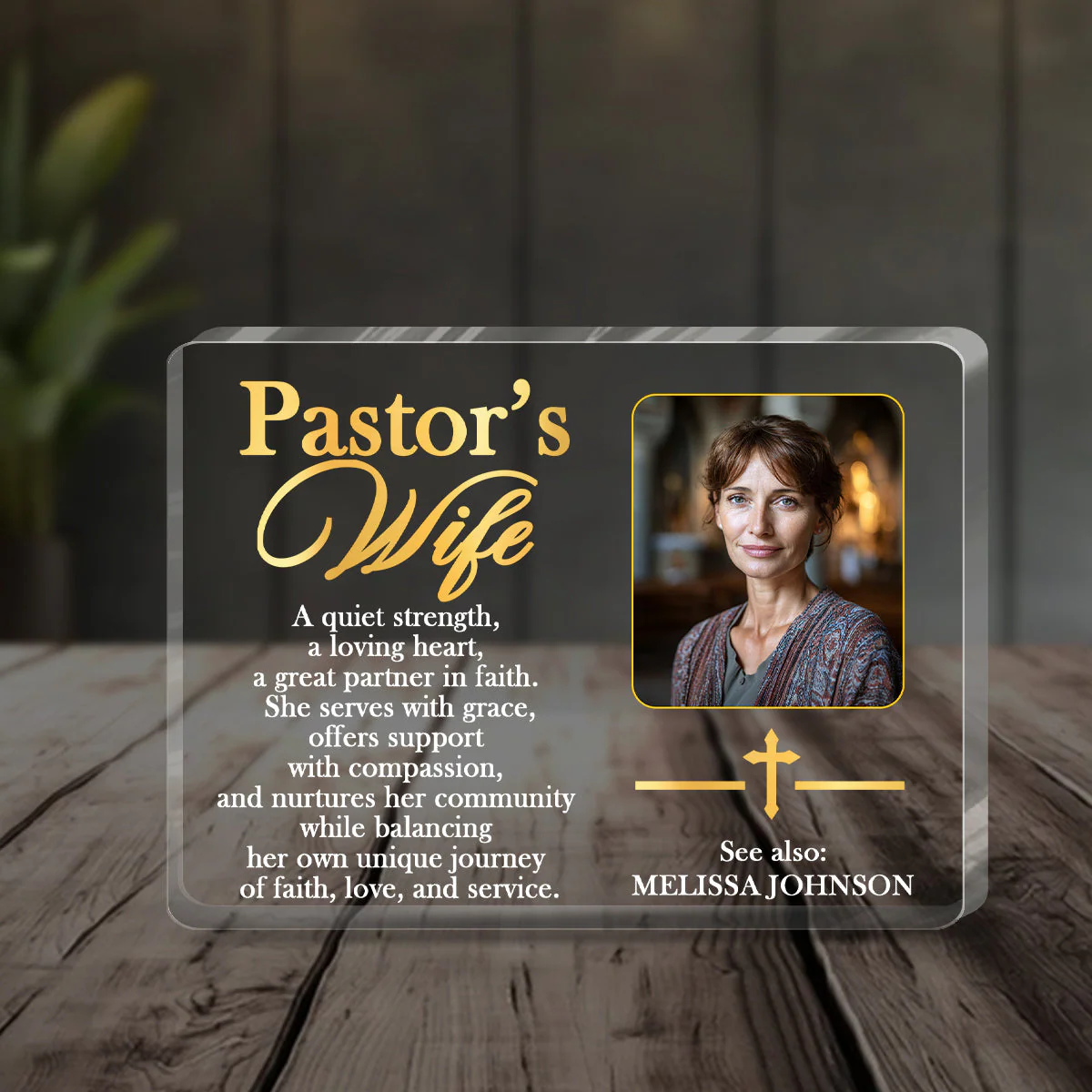 To Our Pastor's Wife - Personalized Custom Shaped Squared Acrylic Plaque TD118 - Image 3