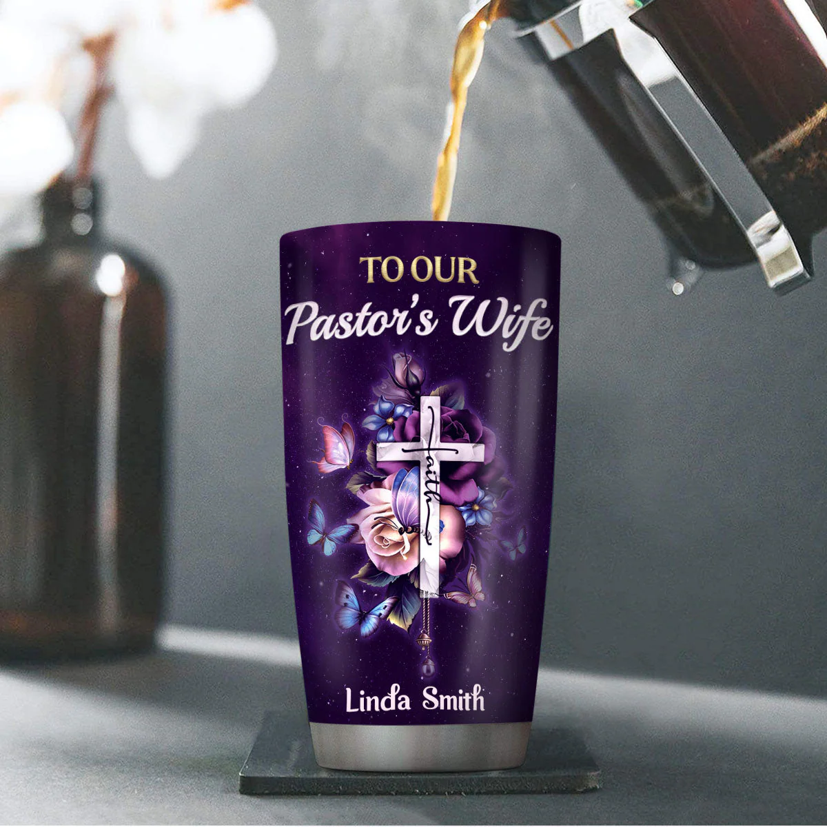 To Our Pastor's Wife - Personalized Stainless Steel Tumbler TD118 - Image 4