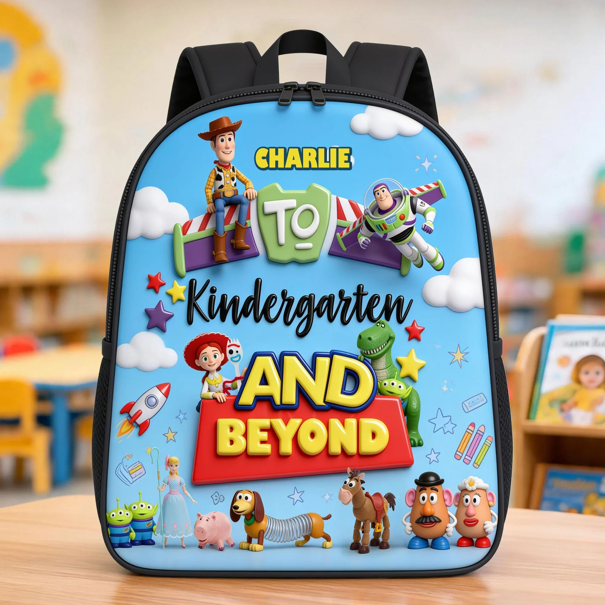 To School And Beyond - Personalized Backpack, Lunch Bag, Pencil Case & Water Bottle - Back to School Gift For Kids - DSNY - Image 2