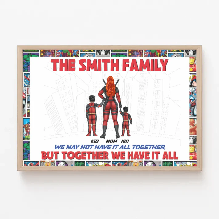 Super Hero Together Heroes Family Have It All, Personalized Canvas Print - CL02 PT - Image 2