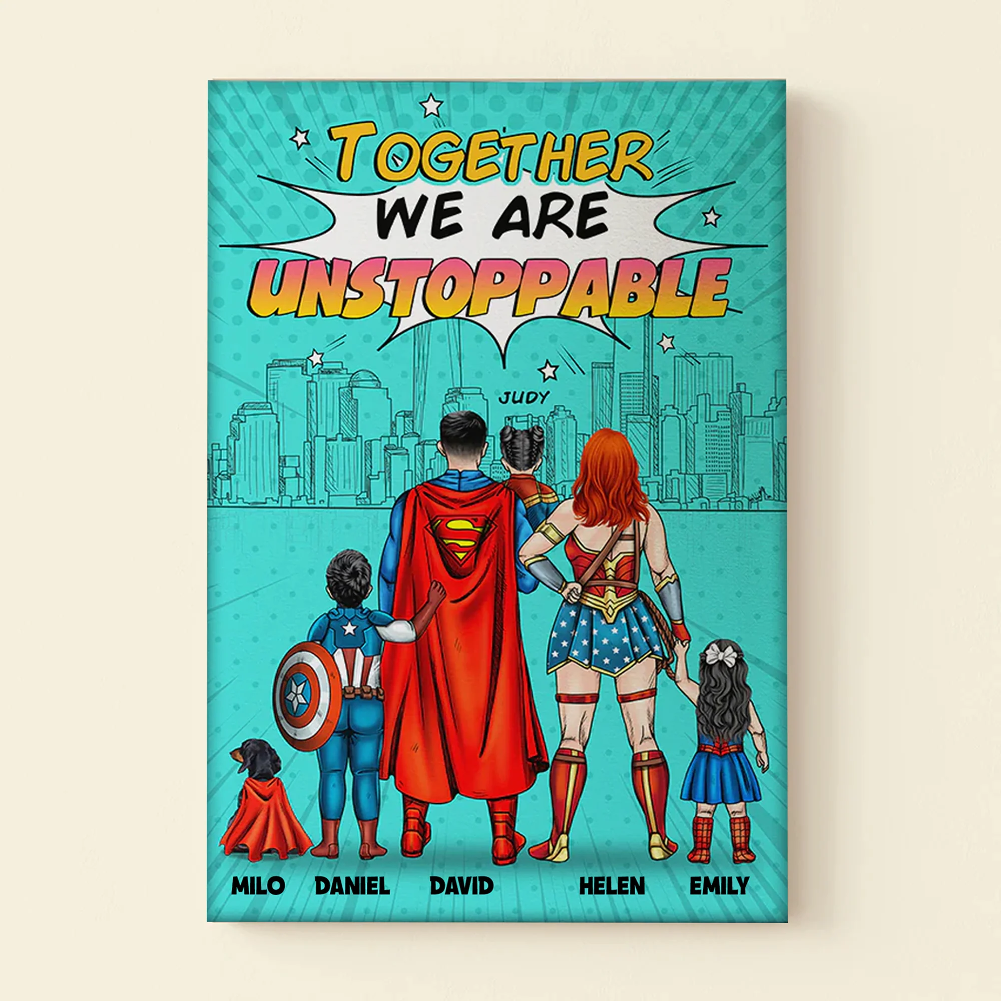 Together We Are Unstoppable - Gift For Dad, Husband, Father's Day - Personalized Canvas Poster - Image 2