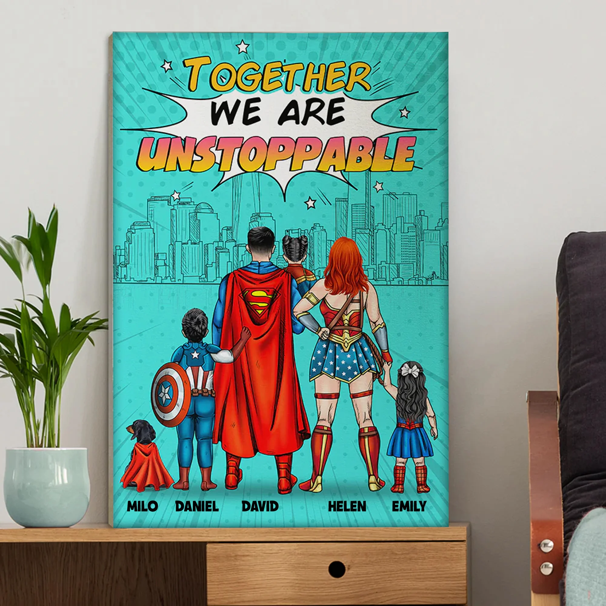 Together We Are Unstoppable - Gift For Dad, Husband, Father's Day - Personalized Canvas Poster - Image 3