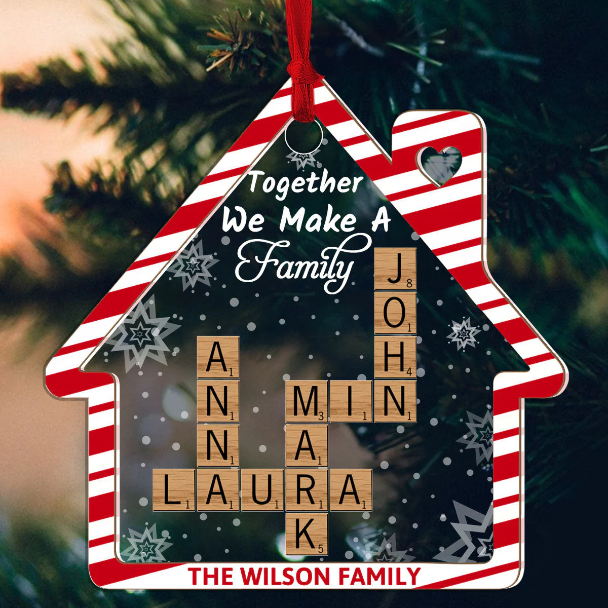 Together We Make A Family - Personalized Acrylic Ornament - Image 4