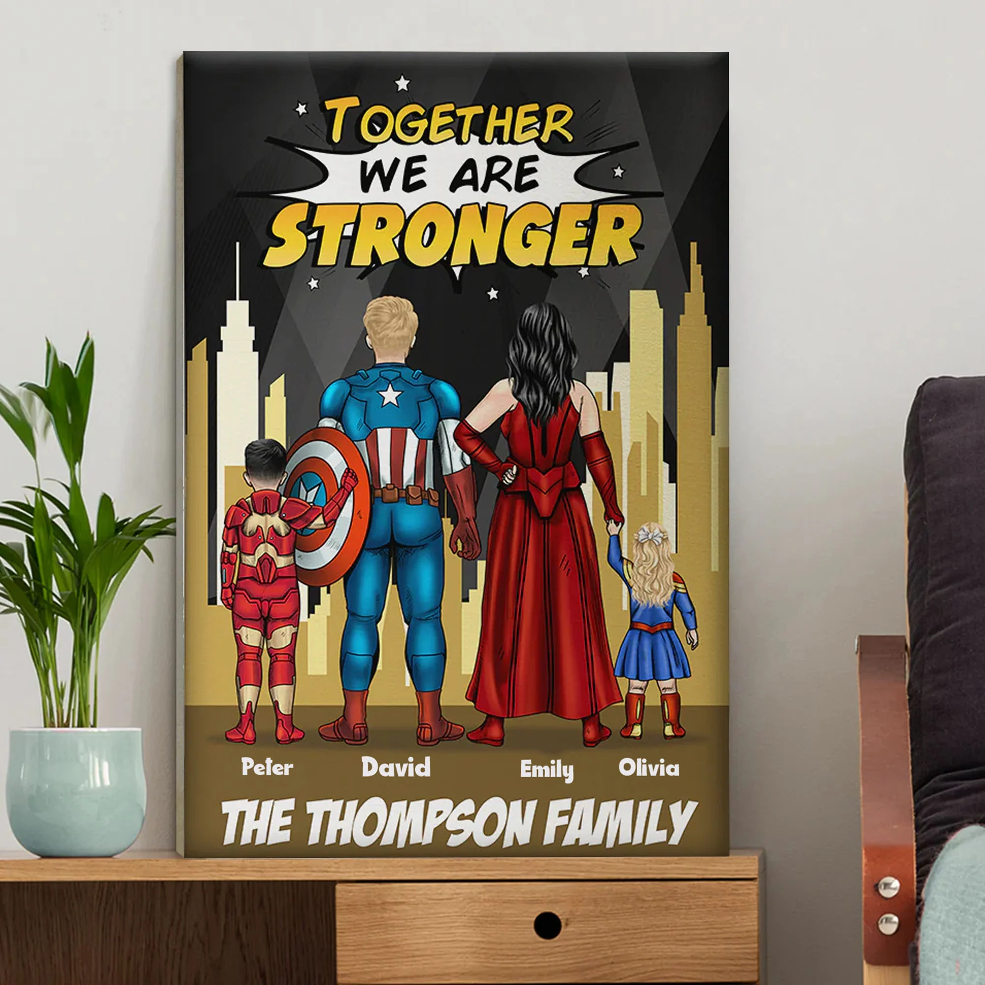 Together We're Stronger - Gift For Dad, Husband, Father's Day - Personalized Canvas Poster - Image 3