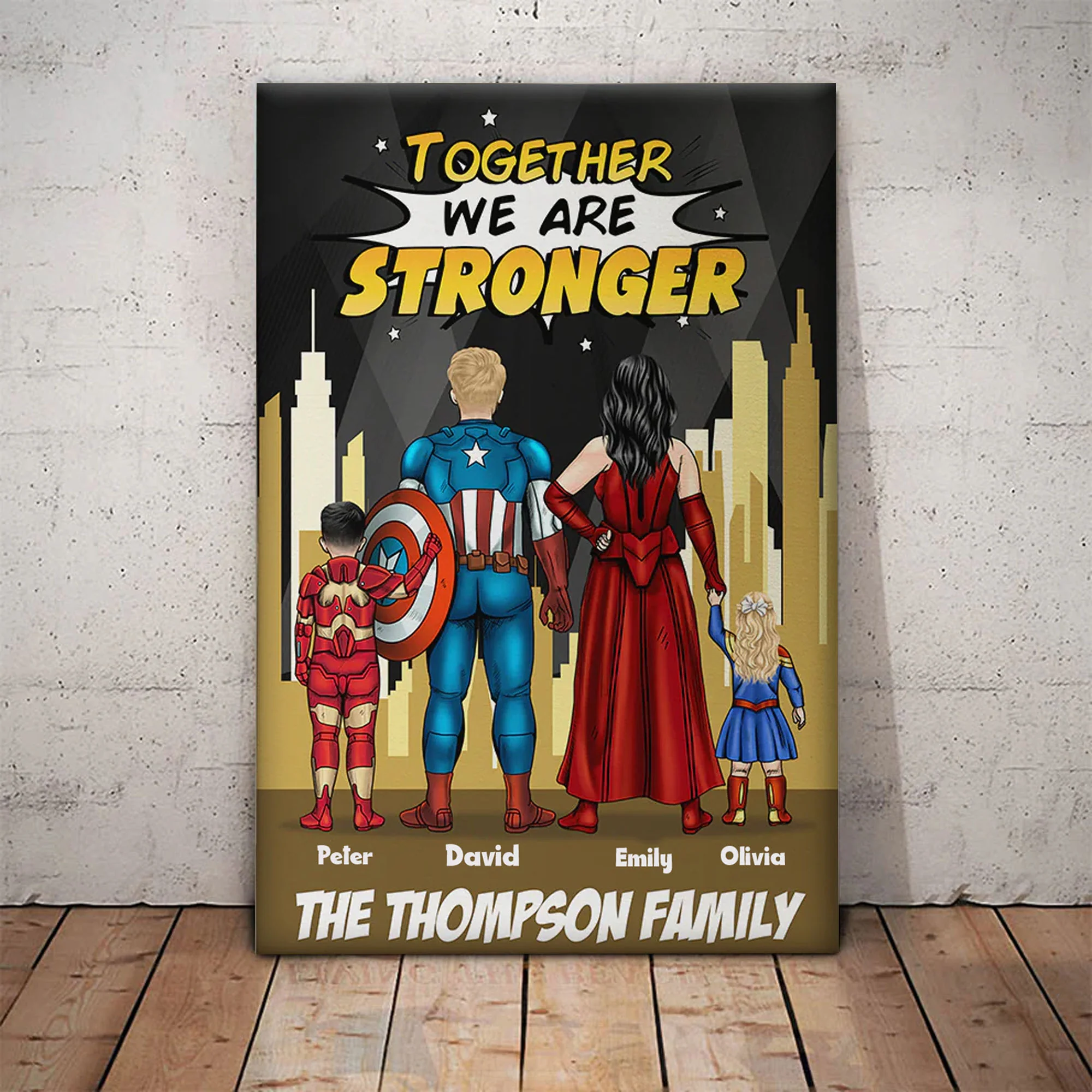 Together We're Stronger - Gift For Dad, Husband, Father's Day - Personalized Canvas Poster - Image 4