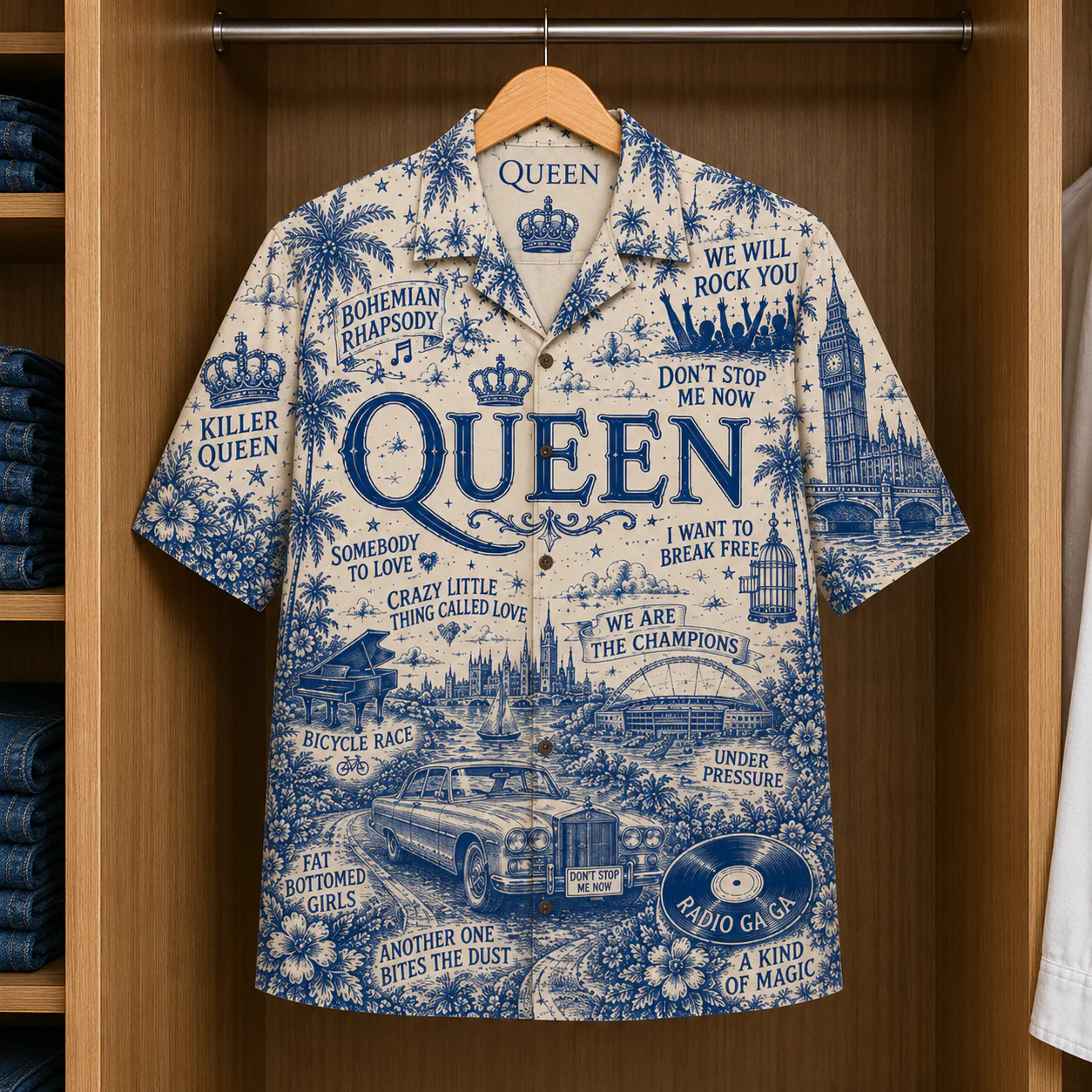 Toile De Jouy Classic Rock Legends Retro Music Festival - Hawaiian Shirt
