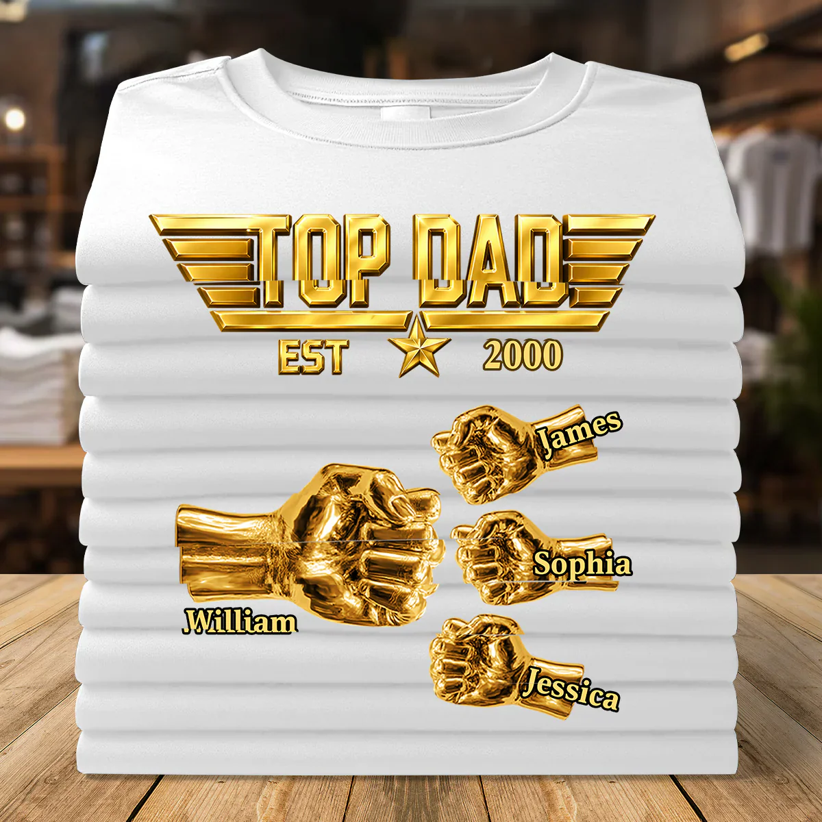 Top Dad Super Hero - Personalized Shirt - Gift For Dad, Grandpa - Image 3