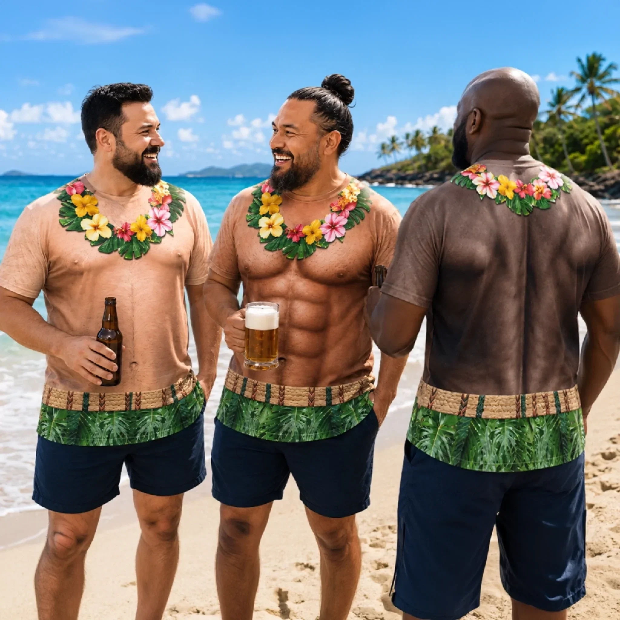 Custom Funny Tropical Beach Style Summer Trip - Personalized All Over Shirt - Gifts For Men, Husband, Dad