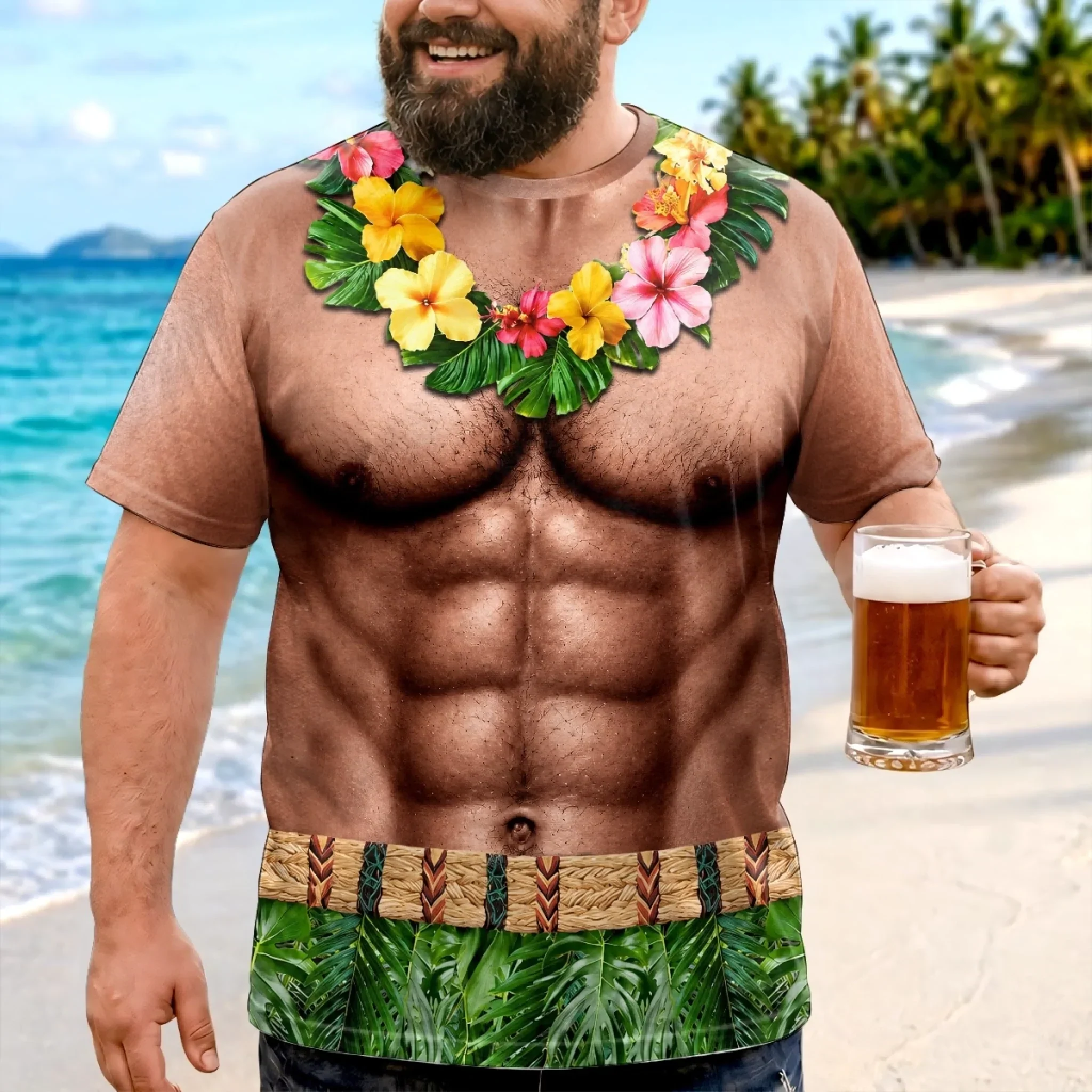 Custom Funny Tropical Beach Style Summer Trip - Personalized All Over Shirt - Gifts For Men, Husband, Dad - Image 2