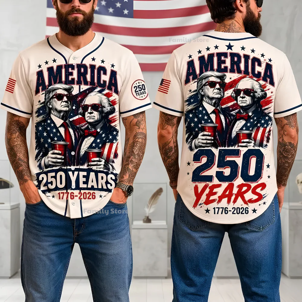 Trump George Washington America 250 Years - Baseball Jersey - Gift For Patriots