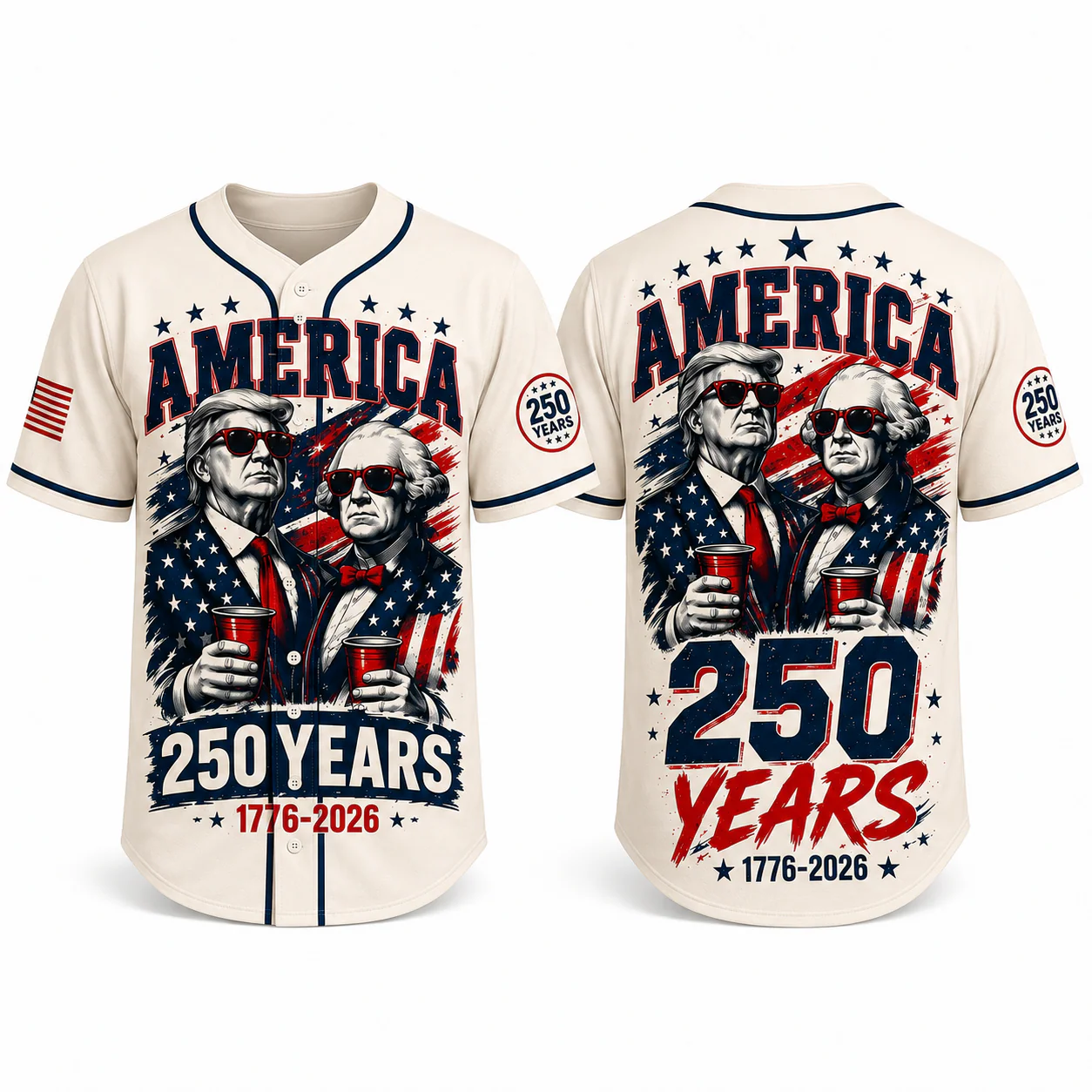 Trump George Washington America 250 Years - Baseball Jersey - Gift For Patriots - Image 6