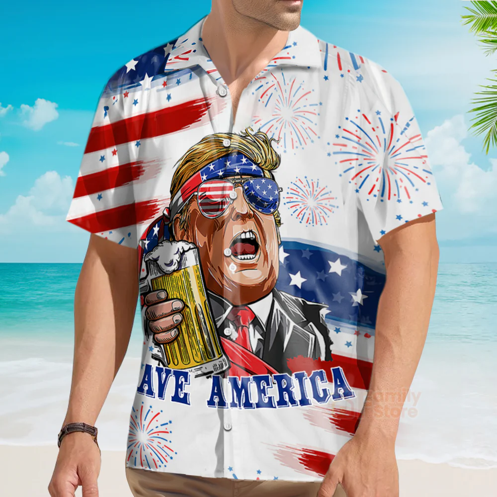 Trump Make America Great Again Trump Independence Day Hawaii Shirt - Image 5