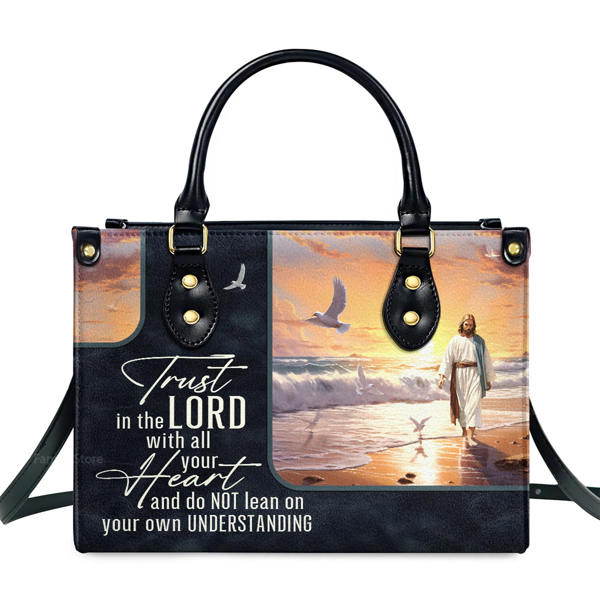 Trust in the Lord - Beautiful Personalized Leather Handbag - AT4081236 - Image 2