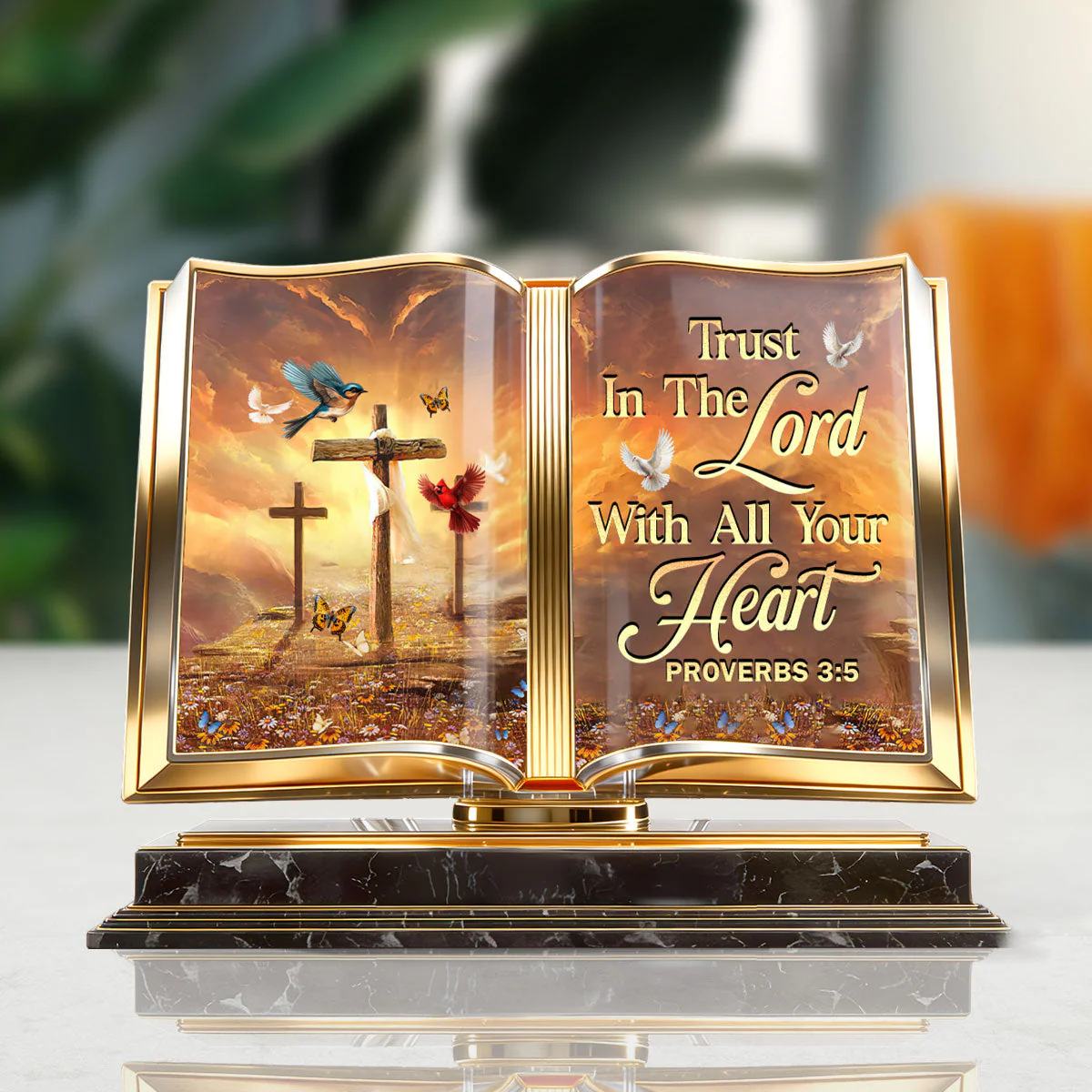Trust In The Lord With All Your Heart - Personalized Custom Shaped Acrylic Plaque - Gift For Christian - Image 5