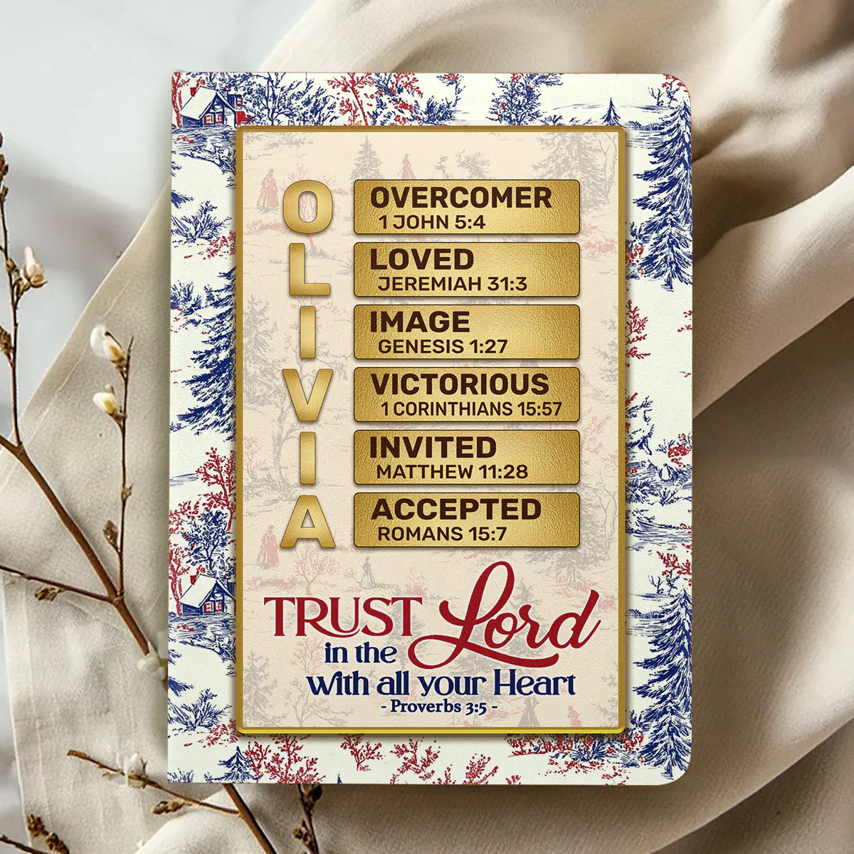 Trust In The Lord With All Your Heart - Personalized Leather Cover Notebook - Gift For Christmas TD118 - Image 2