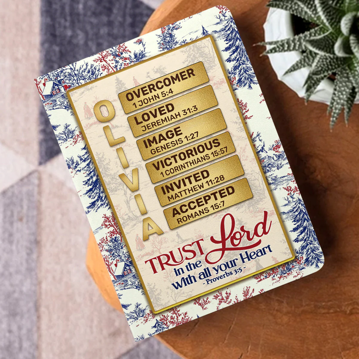 Trust In The Lord With All Your Heart - Personalized Leather Cover Notebook - Gift For Christmas TD118 - Image 3