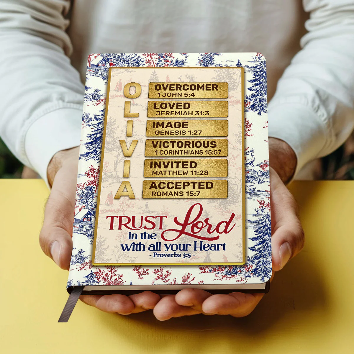 Trust In The Lord With All Your Heart - Personalized Leather Cover Notebook - Gift For Christmas TD118 - Image 4