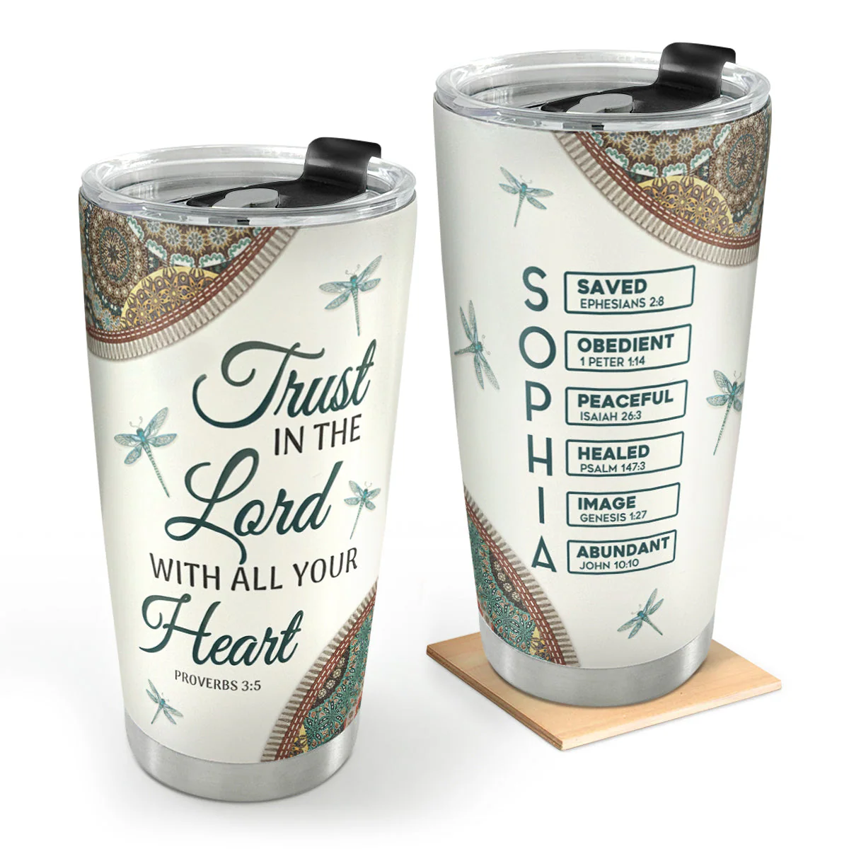 Trust In the Lord With All Your Heart - Personalized Stainless Steel Tumbler HL128